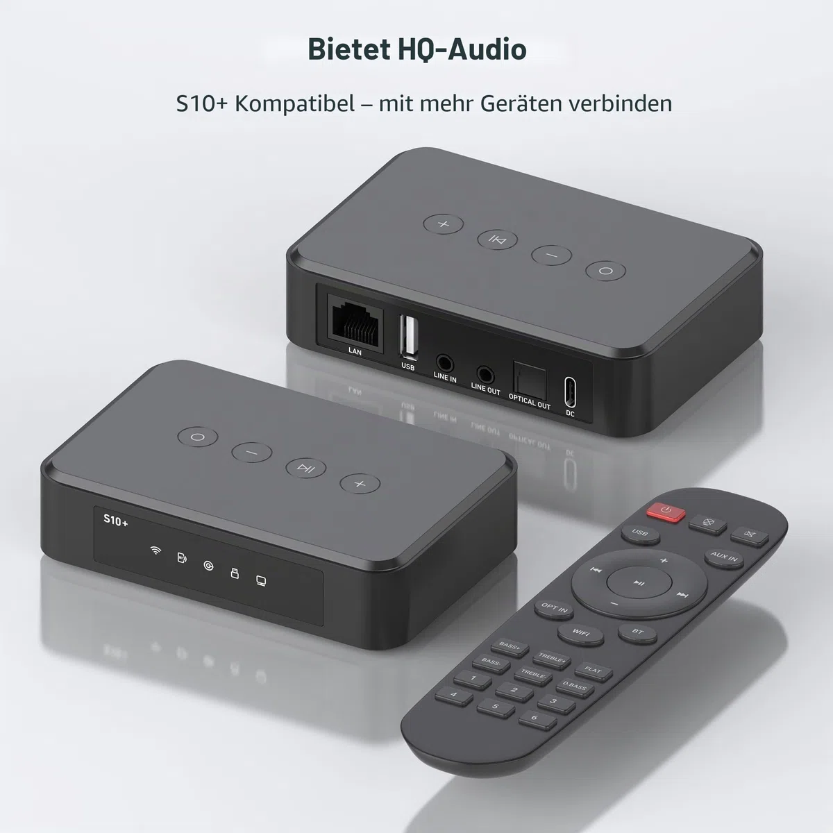 Arylic S10+ Wireless Audio Receiver, Multiroom-Stereo mit SPDIF-Ausgang, WiFi & Bluetooth Music Streamer, streamt verlustfreie HD-Musik von Spotify, Amazon Music,Tidal etc.Support AirPlay.