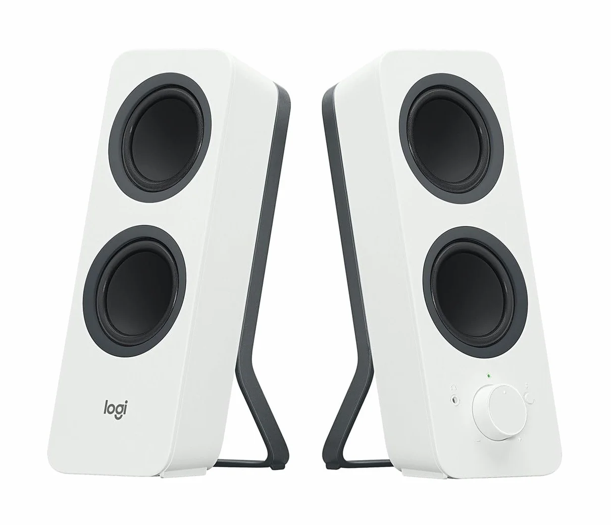 Logitech Z207 Kabelloser PC-Lautsprecher, Bluetooth, Stereo Sound, 10 Watt Spitzenleistung, 3,5 mm Eingang, Kopfhörerbuchse, Easy-Switch Feature, EU Stecker, PC/TV/Tablet/Handy - Weiß