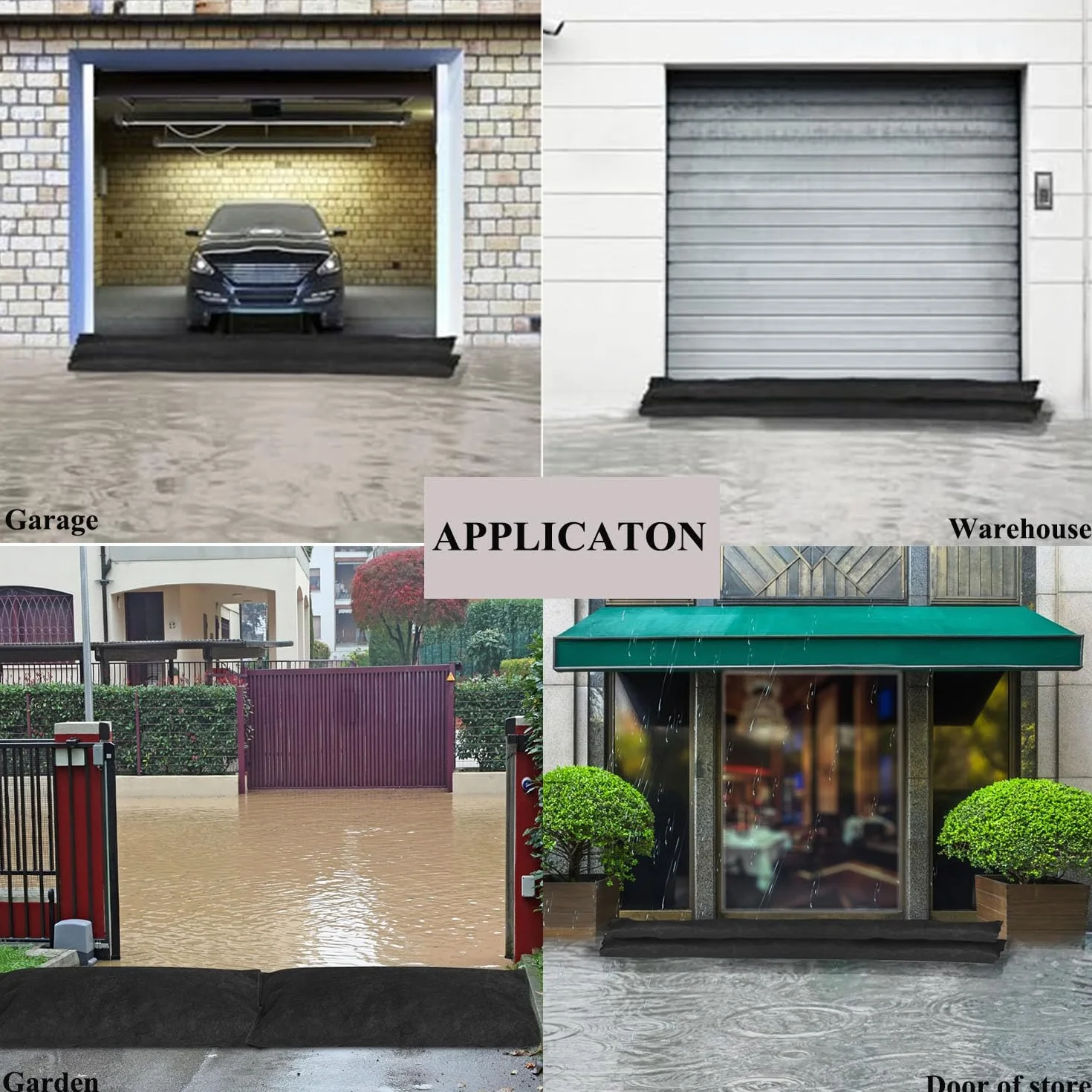4 Stück Wasser aktivierte Sandsack für Hochwasserschutz Wasser absorbierende Hochwassersperre für Tür Garage Garten 20x90CM