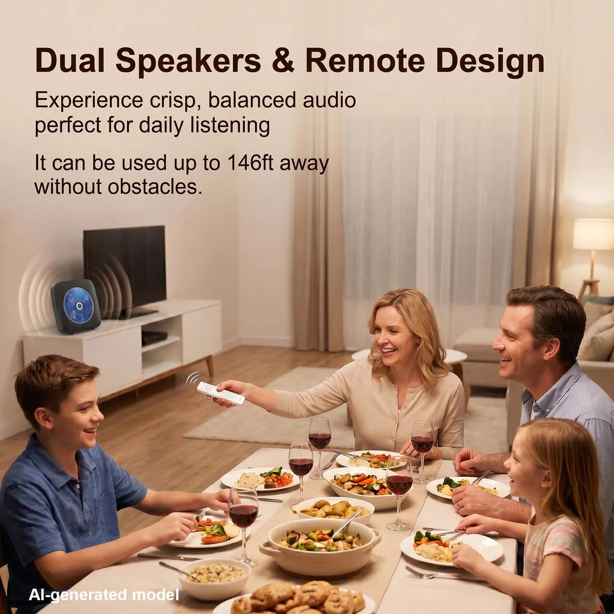 Gueray Tragbarer CD Player Tragbar : Radio CD Players Kinder CD-Player Discman mit 1800mAh Akku Lautsprecher abnehmbaren Staubschutzabdeckung Fernbedienung UKW-Radio USB AUX Funktion Schwarz