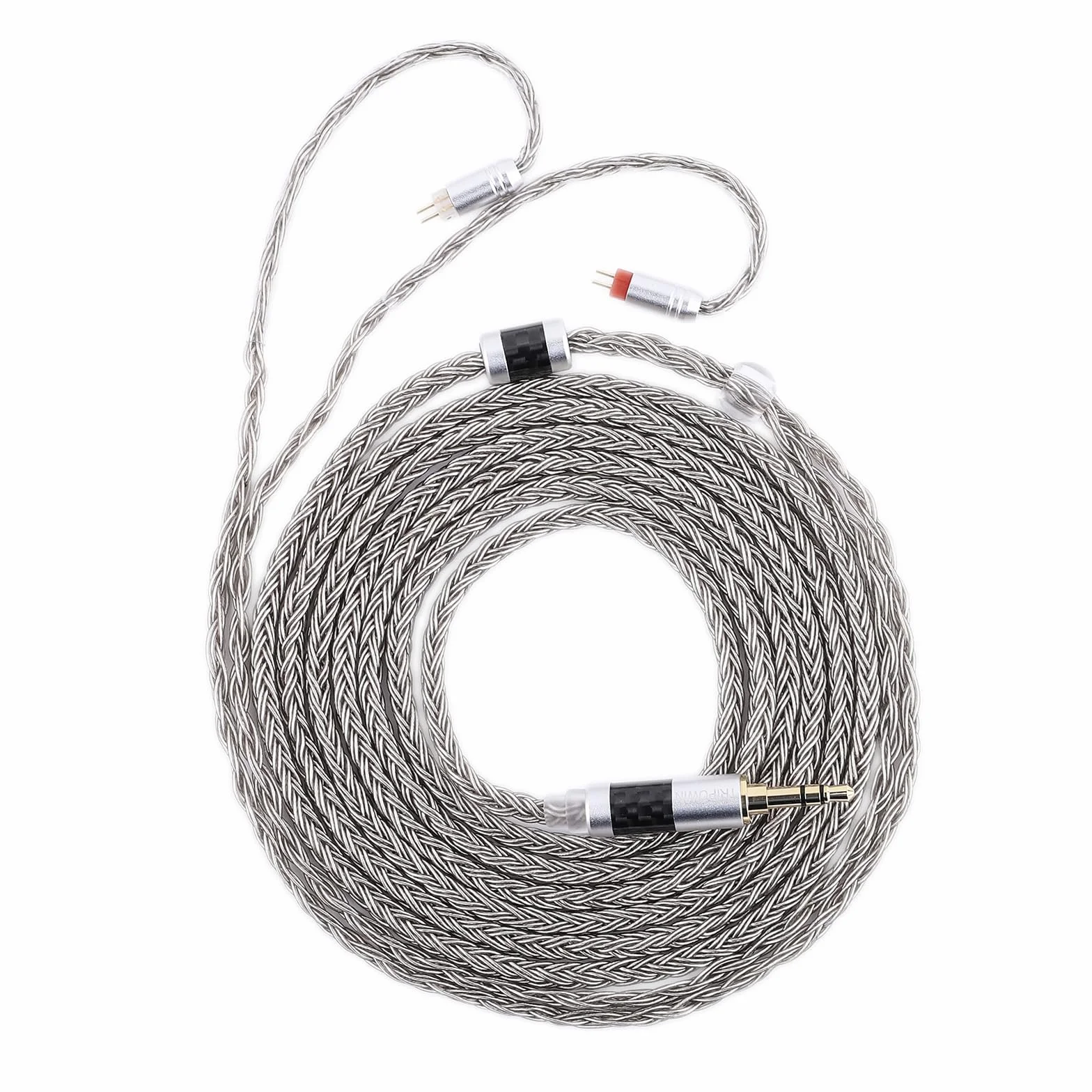 Linsoul Tripowin Zonie IEM-Kabel, 2m Langes, 16-adriges Versilbertes Ohrhörer Kopfhörerkabel, In-Ear-Monitor-Kabel für Audiophile Musiker(0,78mm 2pin)