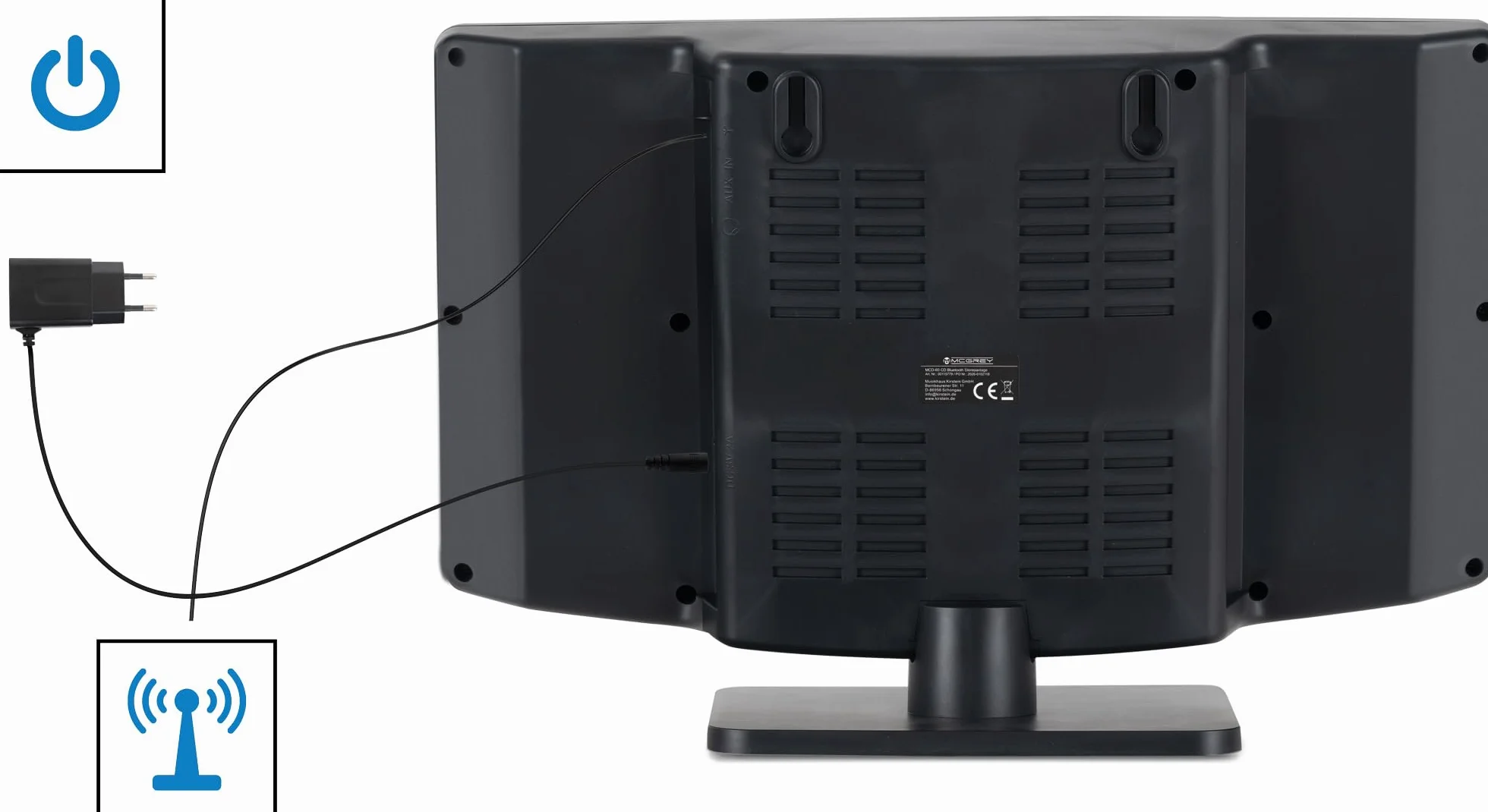 MCD-60 Vertikal Stereoanlage mit CD/MP3-Player, USB-Slot und Bluetooth - Retoure (Zustand: gut)