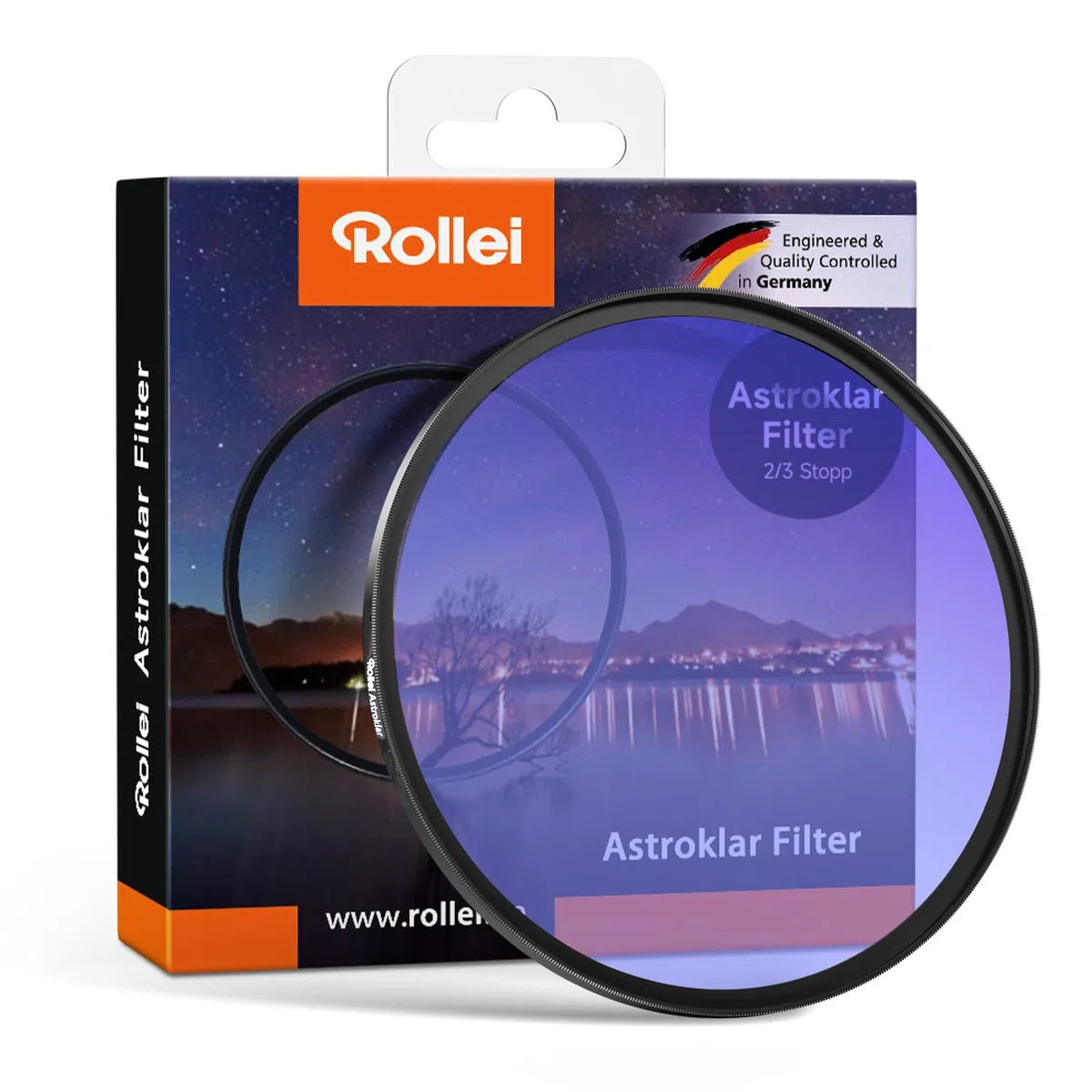 Rollei Astroklar Nachtlicht Light Pollution Filter – 82mm Rundfilter Stadtlicht-Filter geeignet für Nachtaufnahmen, Astro-Fotografie der Milchstraße