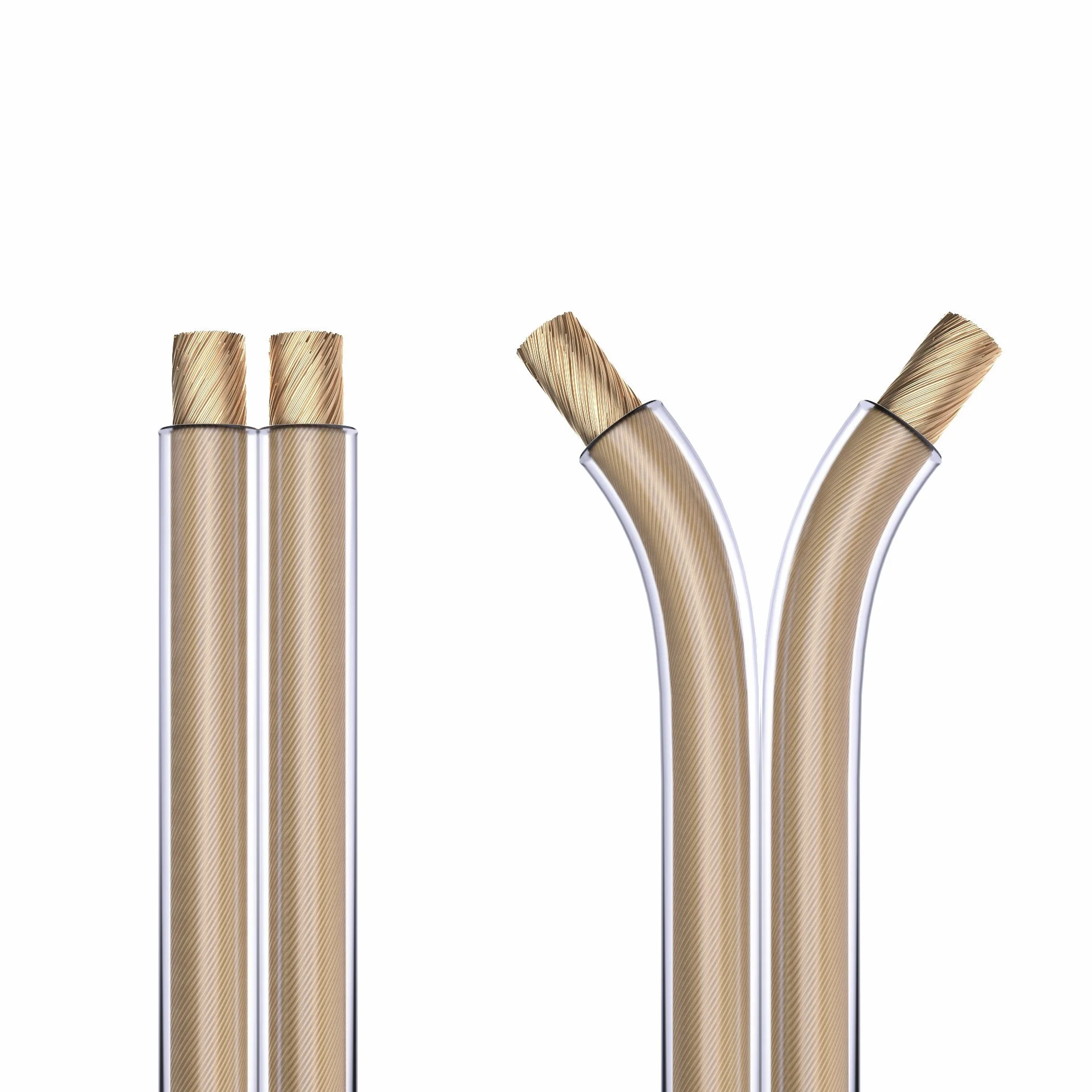 PureLink Lautsprecherkabel OFC 2 x 4,00mm² (0,10mm), 10,0m, transparent, Set mit 4 Bananensteckern