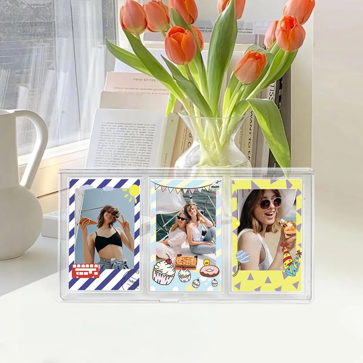 30 Pcs Foto-Bordürenaufkleber Film Fotorahmen Aufkleber Schöne Mini-Fotofilm-Aufkleber Spaß Sticker 3 Zoll Kompatibel mit Fujifilm Instax Mini Film 12/11/9/8/7s/70/40/50s/90 Evo Sofortbildfilm