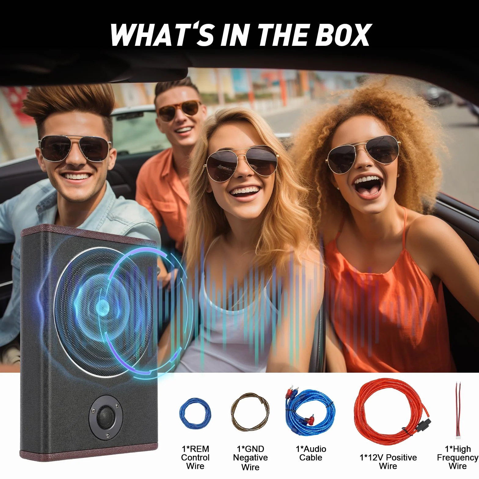 Aktivsubwoofer Untersitz & 8" Auto Subwoofer Bass, 600W Aktiv Untersitz Subwoofer | Dualmodus | Soundeffekte Verstellbar | Bassverstärkung(0-12dB) | Für Pkw, LKW & Jeeps