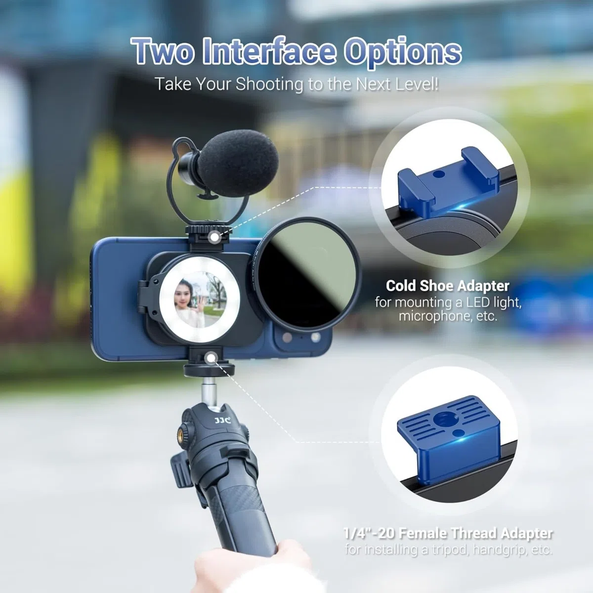 67mm Telefonfilteradapter für iPhone 17 16 15 14 Pro Max Plus Air, Doppelseitiger Magnetischer Telefonobjektiv-Filterring mit 1/4-20" & Blitzschuh (ohne Filter)