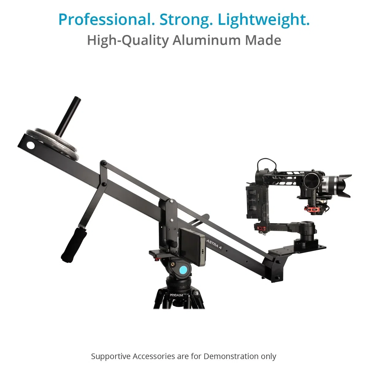 PROAIM Astra 8ft Professional Minikamera Ausleger mit ständerfür DSLR Videofilmkamera| robust Aber leicht, Bester Reisen, Indoor/Outdoor Alukran, mit LCD-Arm + Tasche (JB-AS08-TS)