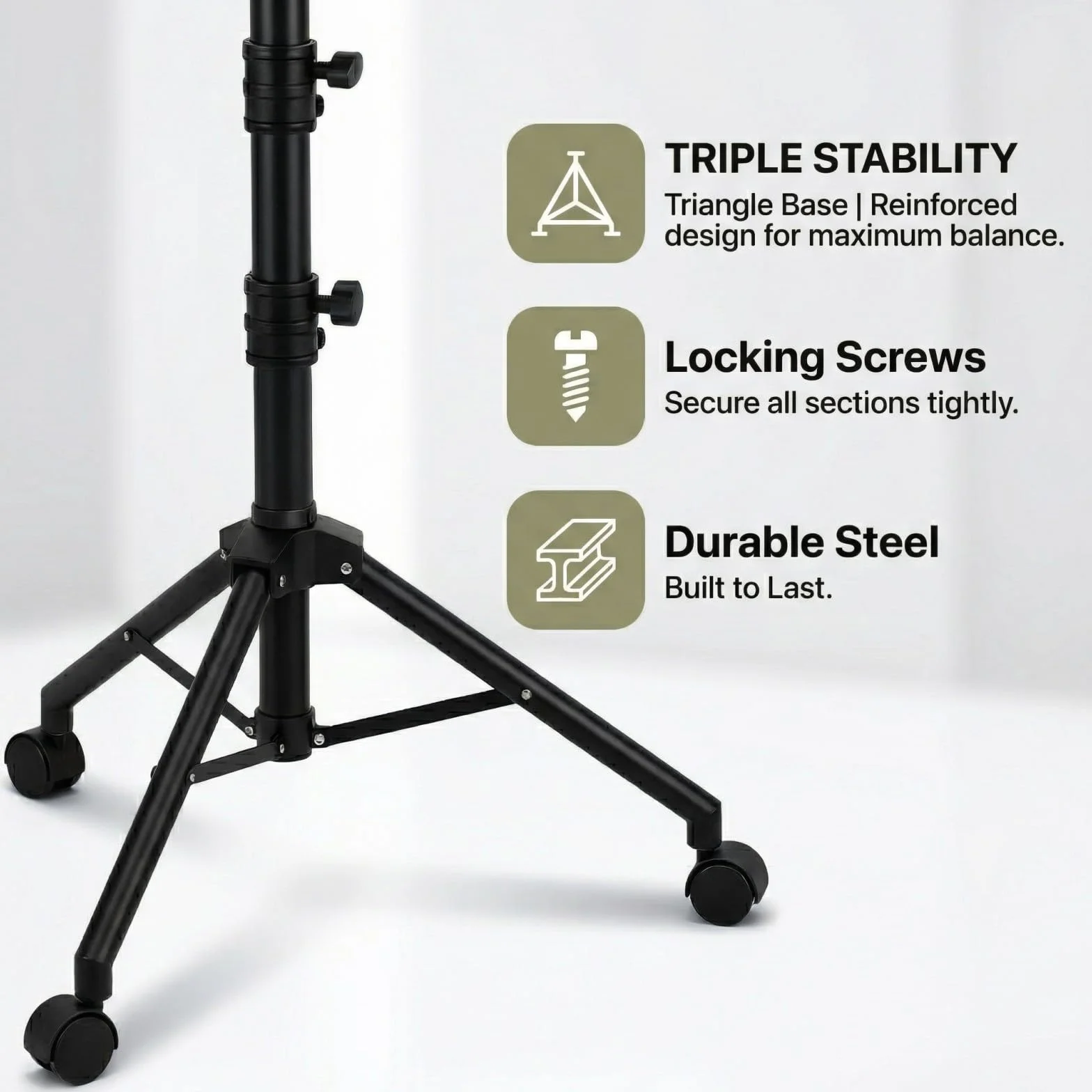 Beamer Ständer, 4-in-1 Beamer Stativ, Tragbarer, Bodenmontierter Stativ Beamer, Design mit Rädern – Höhenverstellbar, 73 bis 149 cm, um 180 Grad Schwenkbar