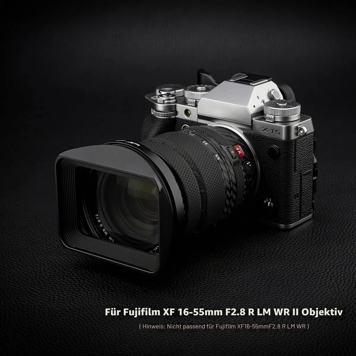 Haoge LH-X18 Bajonett-Gegenlichtblende aus Metall, quadratisch, mit Kappe für Fujifilm XF16-55 II, Fuji Fujinon XF 16-80mm F4 R OIS WR Objektiv