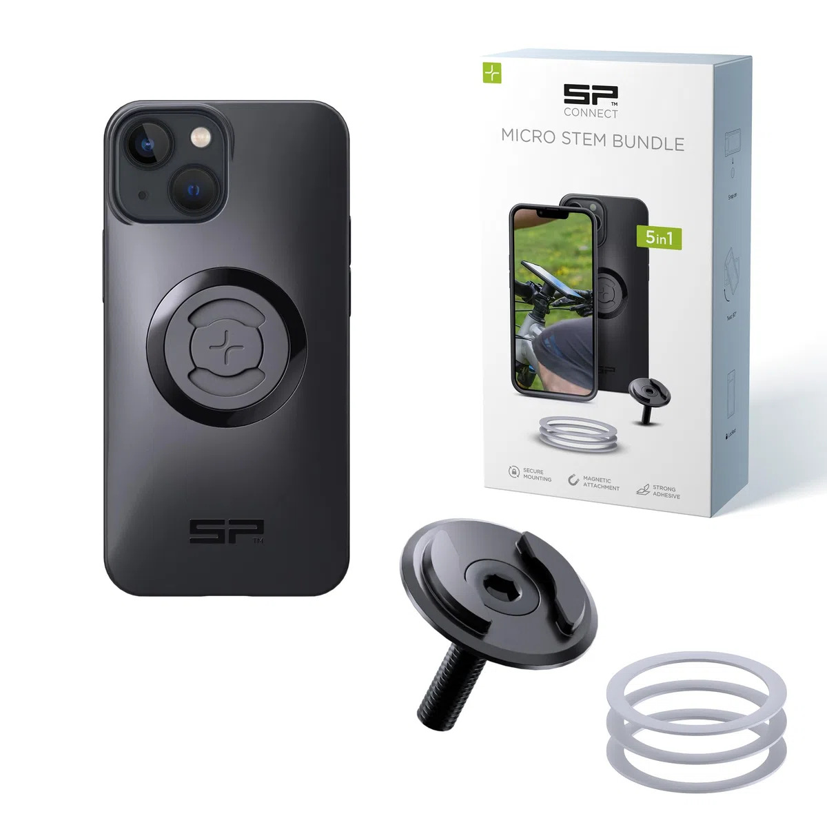 SP CONNECT Micro Stem Bundle | SPC+ | für iPhone 13 mini/12 mini Handy Halterung für den fahrradlenker | Smartphone Halterung Fahrrad | handyhalter