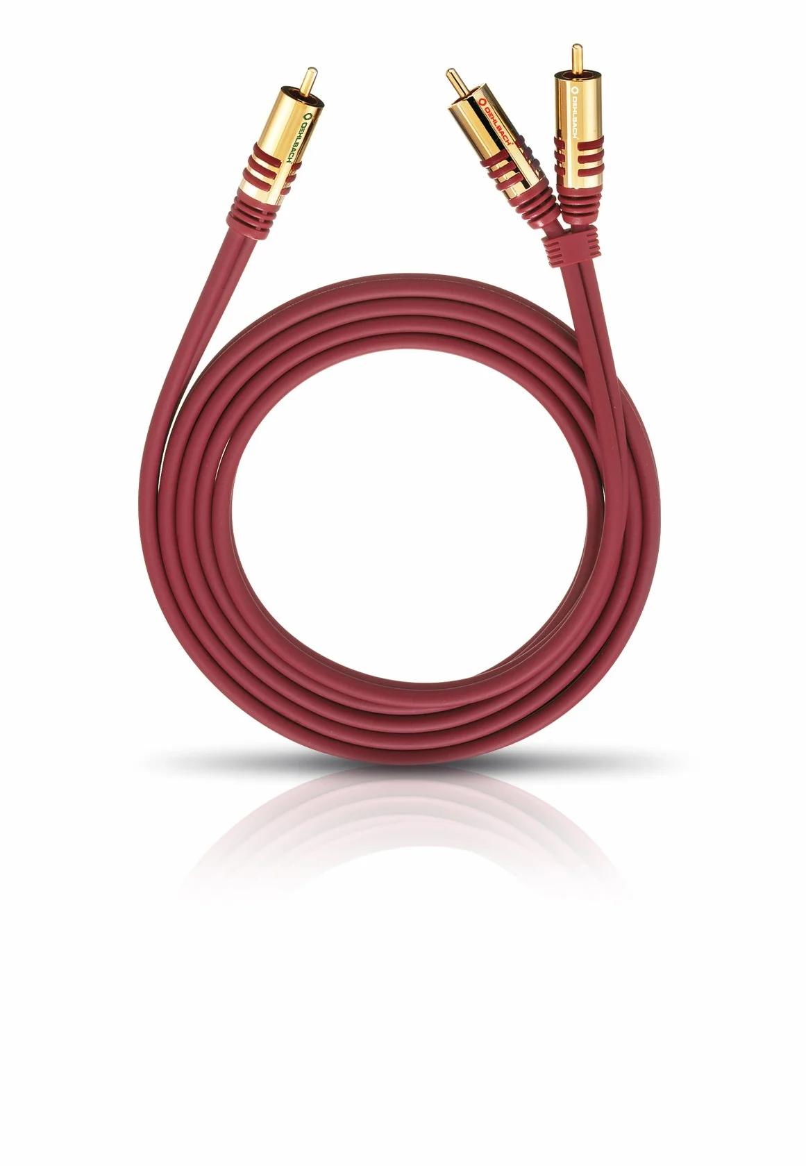 Oehlbach NF Y-Sub 200 - Y-Cinch Subwoofer-Kabel - 2X Cinch/1x Cinch - Flexibles Kabel mit effizienter Schirmung - 2 m - rot