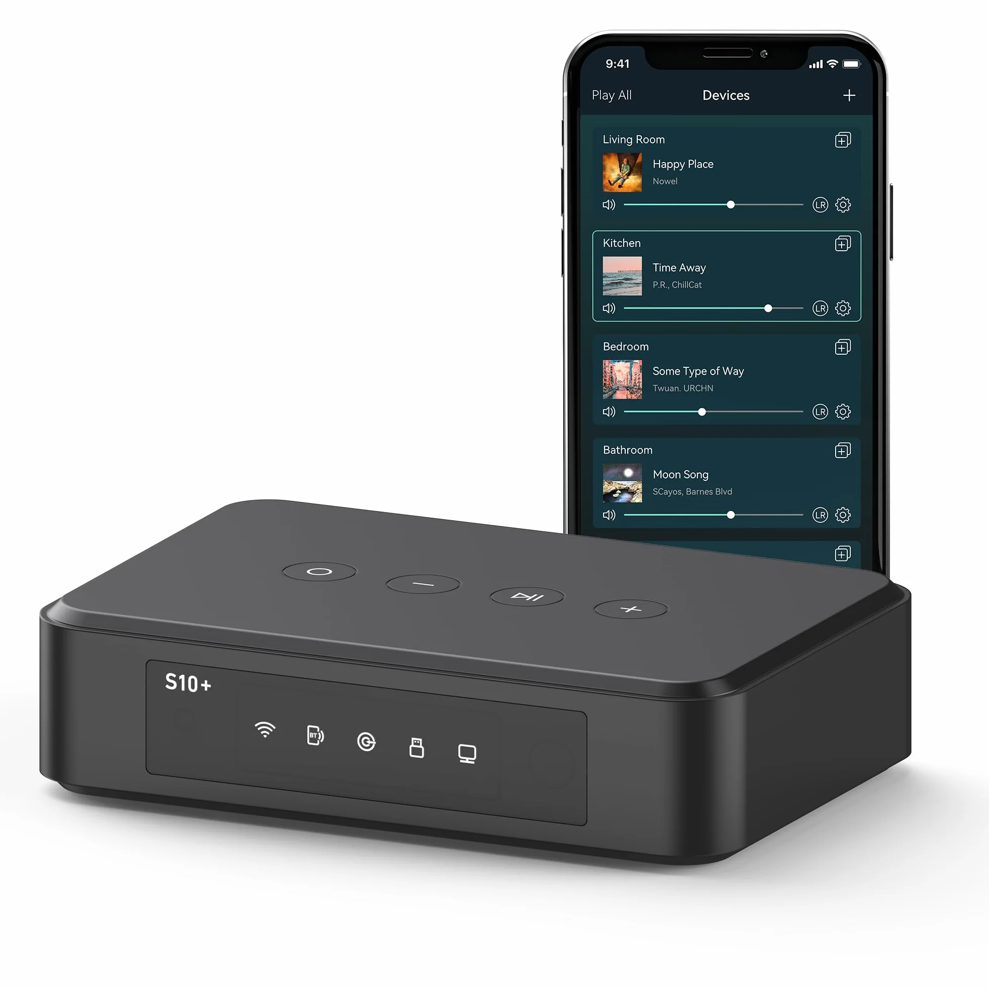 Arylic S10+ Wireless Audio Receiver, Multiroom-Stereo mit SPDIF-Ausgang, WiFi & Bluetooth Music Streamer, streamt verlustfreie HD-Musik von Spotify, Amazon Music,Tidal etc.Support AirPlay.