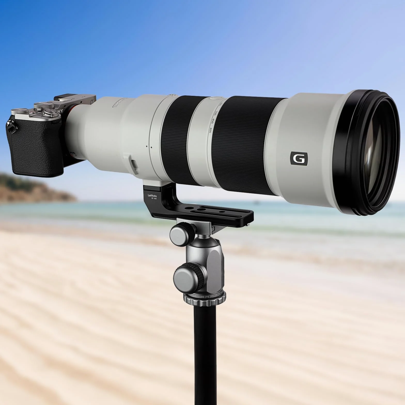 LEFTFOTO Ersatz-Objektivfuß für Sony FE 400-800 mm F6.3-8 G OSS (SEL400800G) Objektiv-Stativhalterungsringe Standfuß mit Arca-Platte