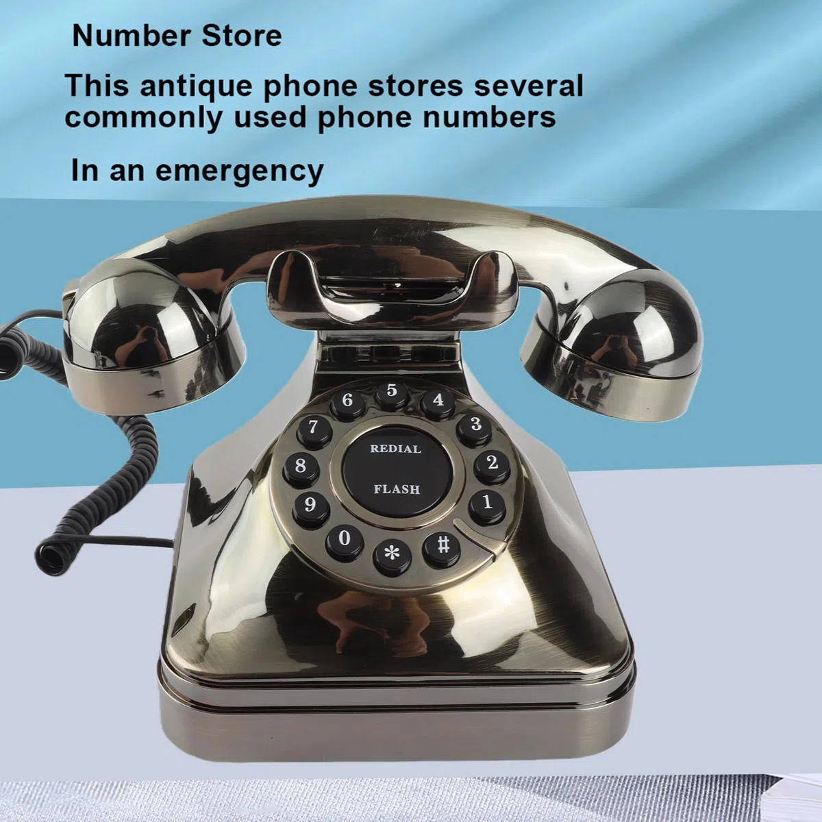 Yctze Antikes Telefon - WX-3011# Vintage Landline Telefon in Antik Bronze, Desktop Anrufer für Zuhause und Büro