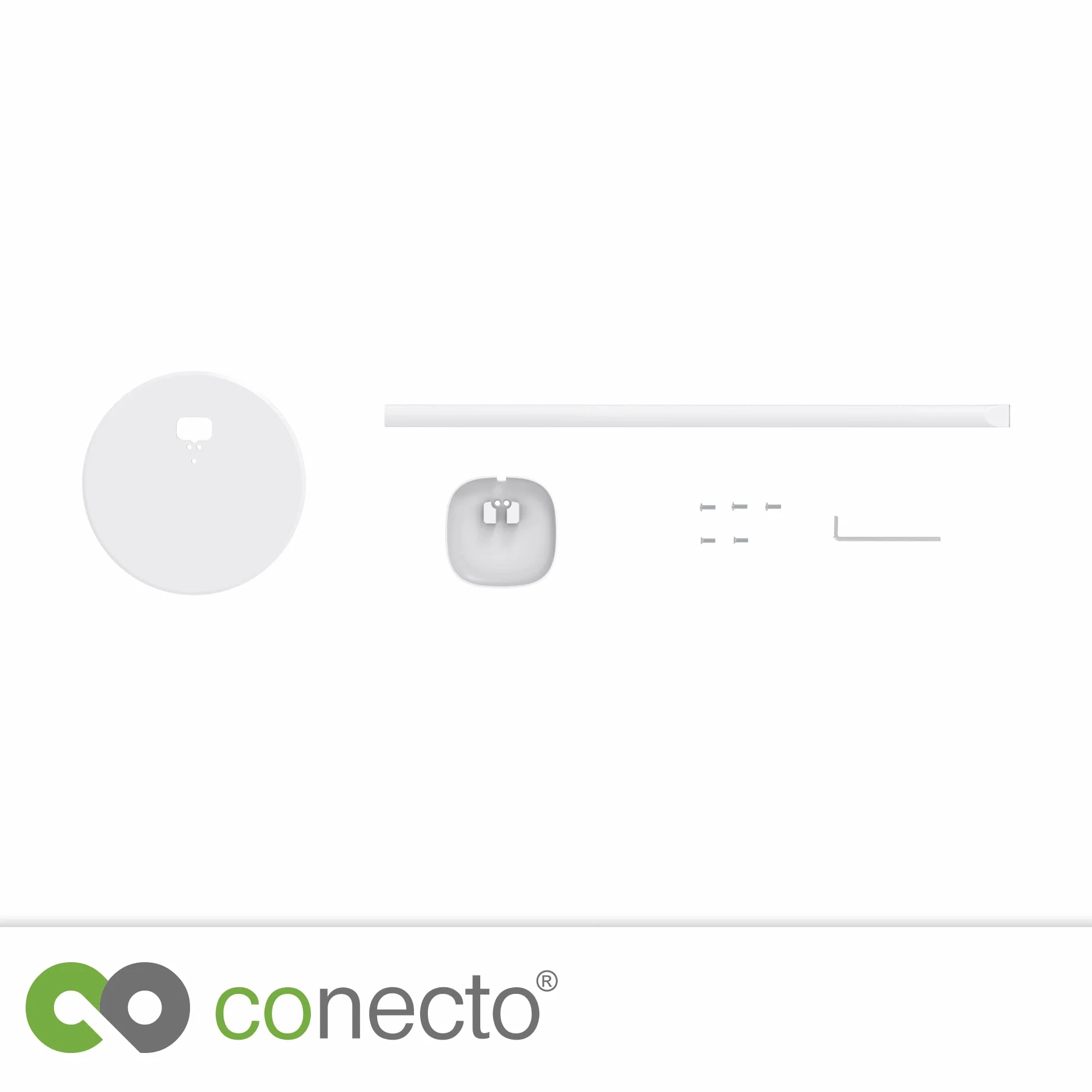 conecto, Lautsprecher-Ständer für SONOS ONE (SL) und SONOS Play:1 mit Kabelmanagement, Material: Stahl und Aluminium, Höhe: 71,6cm, weiß