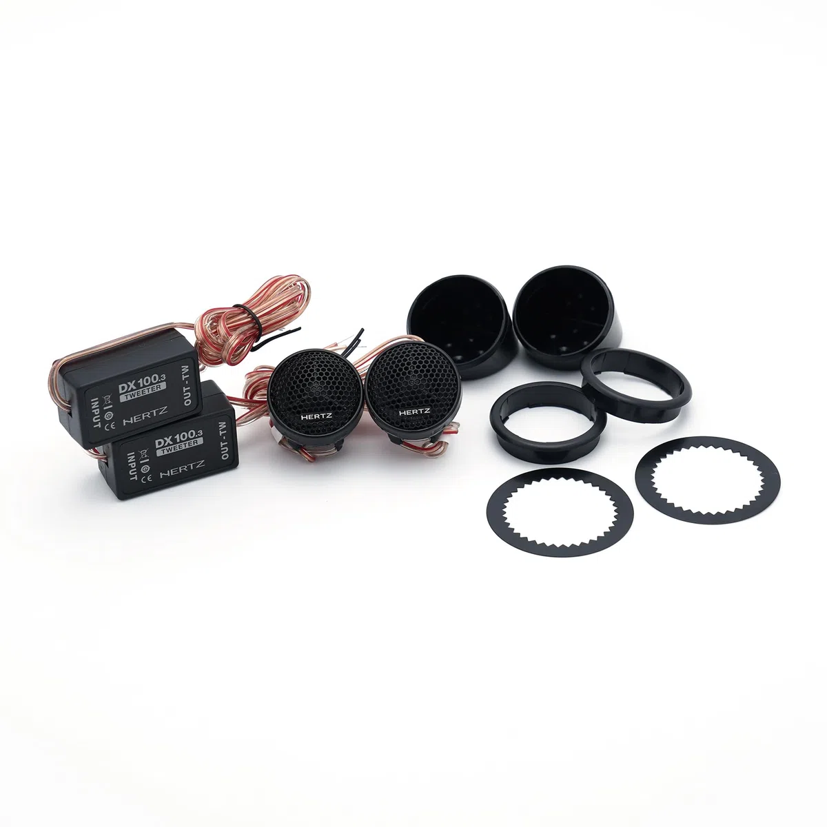 Hertz DT 24.3 – Paar 24 mm Hochtöner mit Neodym-Magnet und PEI-Kalotte, passiver Crossover inklusive, Brillante und präzise Wiedergabe, maximale Leistung 80W