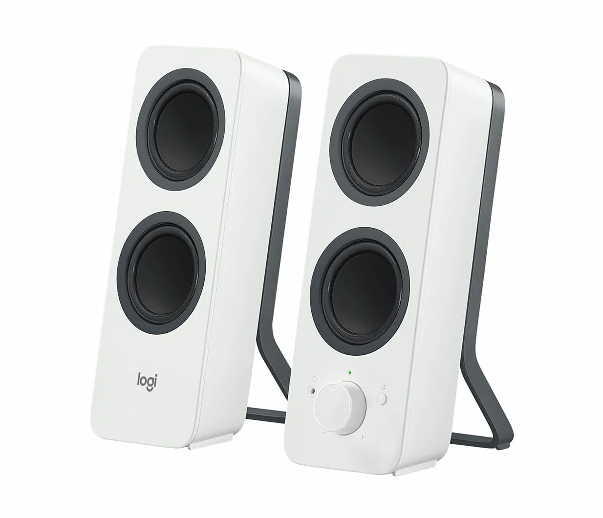 Logitech Z207 Kabelloser PC-Lautsprecher, Bluetooth, Stereo Sound, 10 Watt Spitzenleistung, 3,5 mm Eingang, Kopfhörerbuchse, Easy-Switch Feature, EU Stecker, PC/TV/Tablet/Handy - Weiß