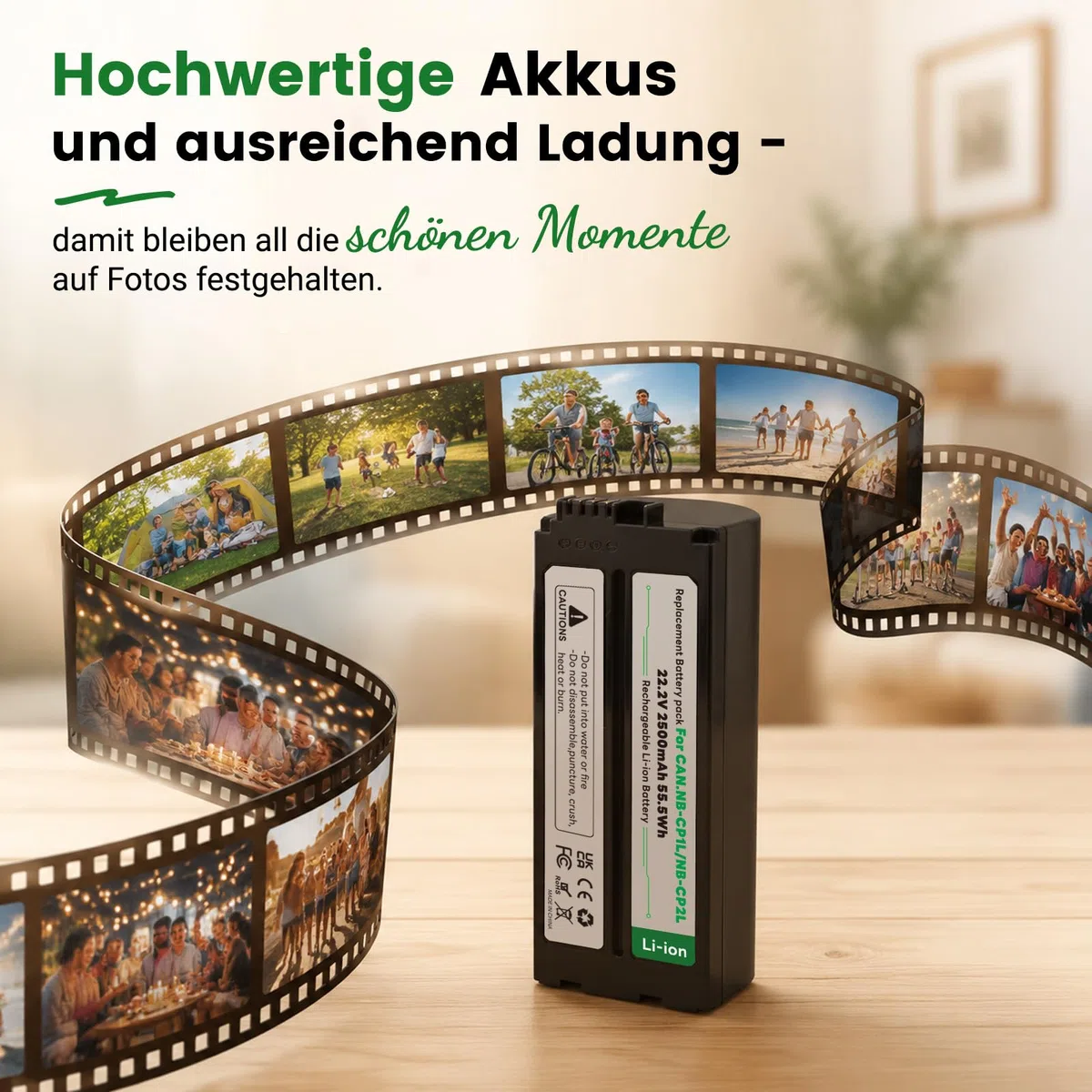 2026 Upgrade 2500mAh NB-CP2L CP1L Akku + Ladegerät Adapter für Canon Fotodrucker Selphy CP1500, CP1300, CP1200, CP910, CP900, CP820, CP810, CP800, CP520, CP510, CP500, CP100