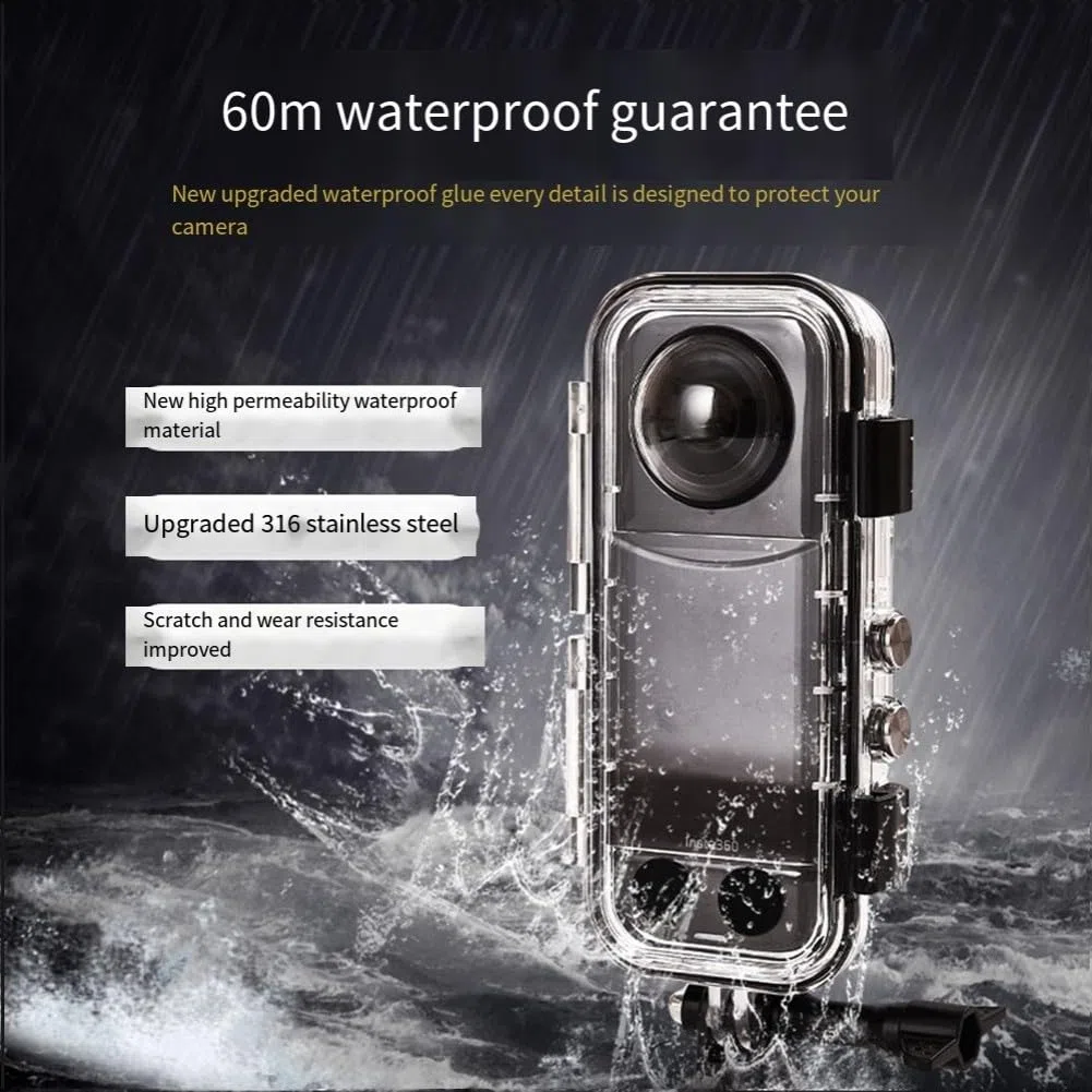 HpLive Unterwasser Schutzgehäuse für Insta 360 X4 Kamera 40M Tauchgehäuse mit Gehärtetem Glas für Tieftauchen