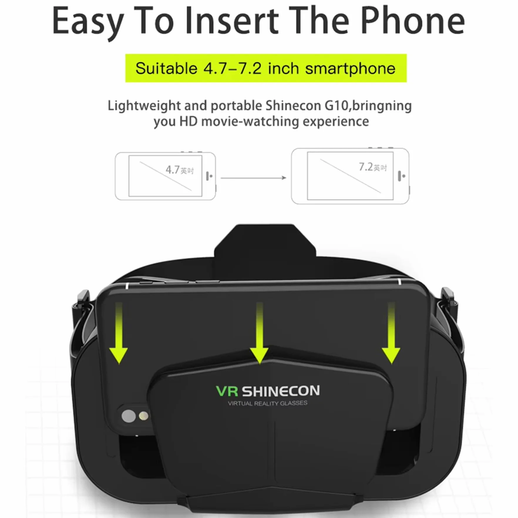 VR-Virtual-Reality-Headset, Mini-VR-Headset für 3D-Filme, Videospiele, VR-Brille für Erwachsene und Kinder, VR-Brille für iPhone 16, 15, 14, 13 Pro Max + Samsung Galaxy S25, S24, S23, S22 usw. 5-7,2