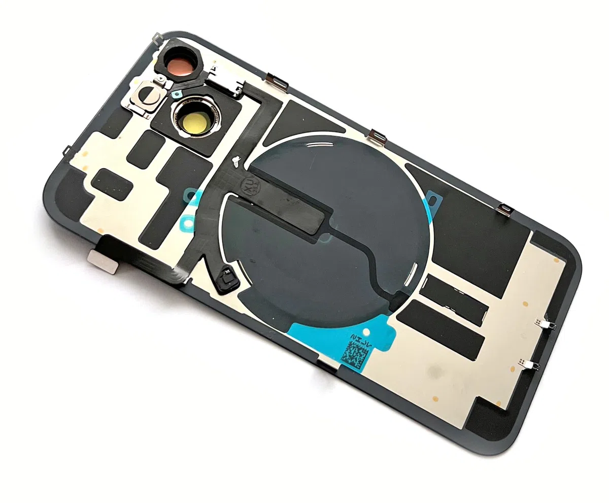 SVV Backcover, Akkudeckel passend für iPhone 14. Vormontiert : mit QI/NFC Flexkabel, Magnet, Metallträger, Kameraringe, etc. Genau wie auf das Foto. Ersatzrückglas. OEM (Blau)