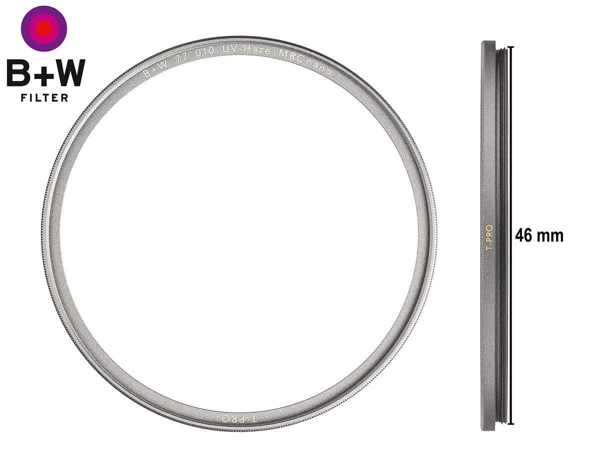 B+W 010 UV-Haze- und Schutz-Filter (46mm, T-Pro, Titan-Finish, MRC Nano, 16x vergütet, super Slim, Premium) 66-1097749 46