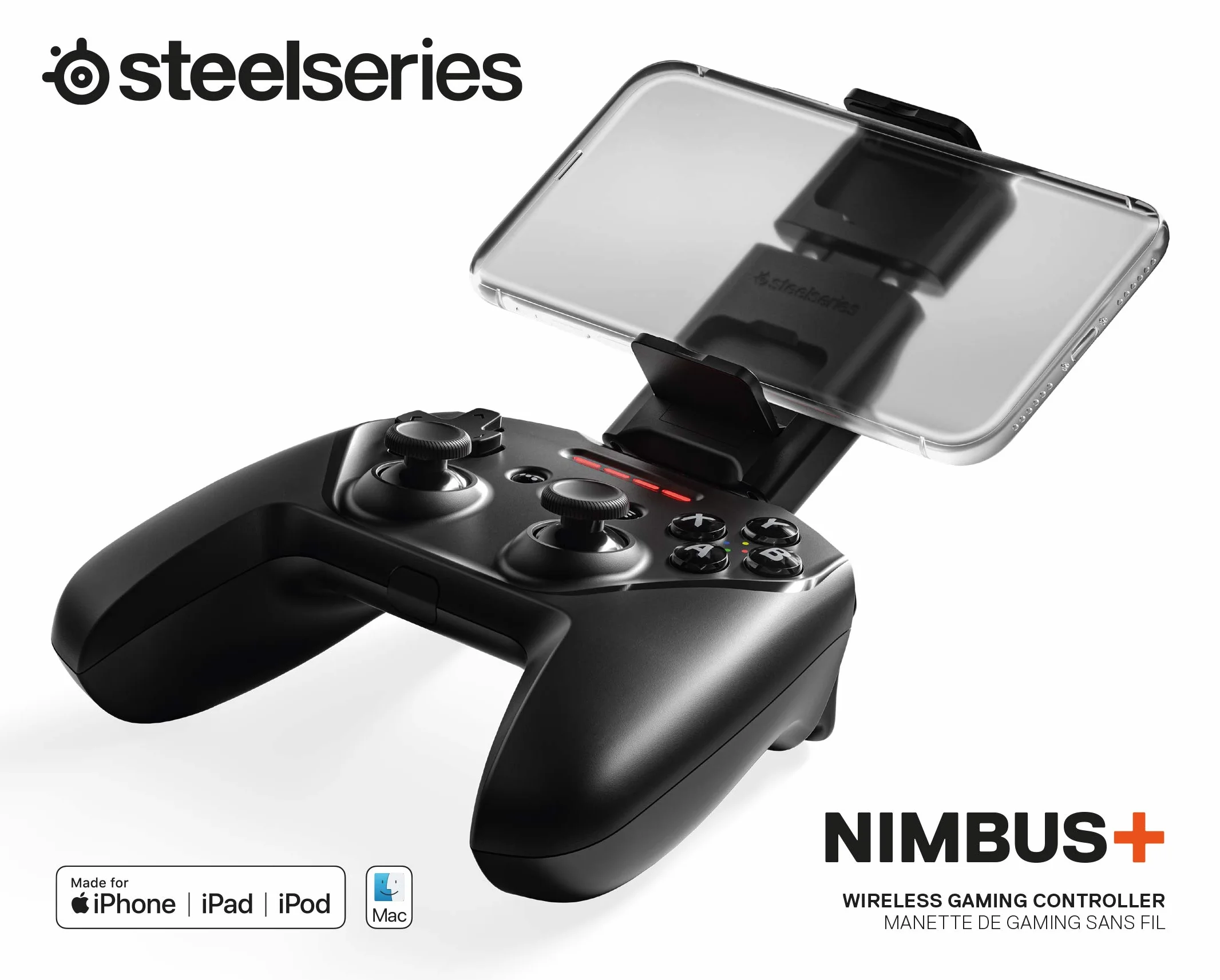 SteelSeries Nimbus+ Wireless Gaming-Controller - Wiederaufladbar - für iPhone, iPad, iPod und Apple TV