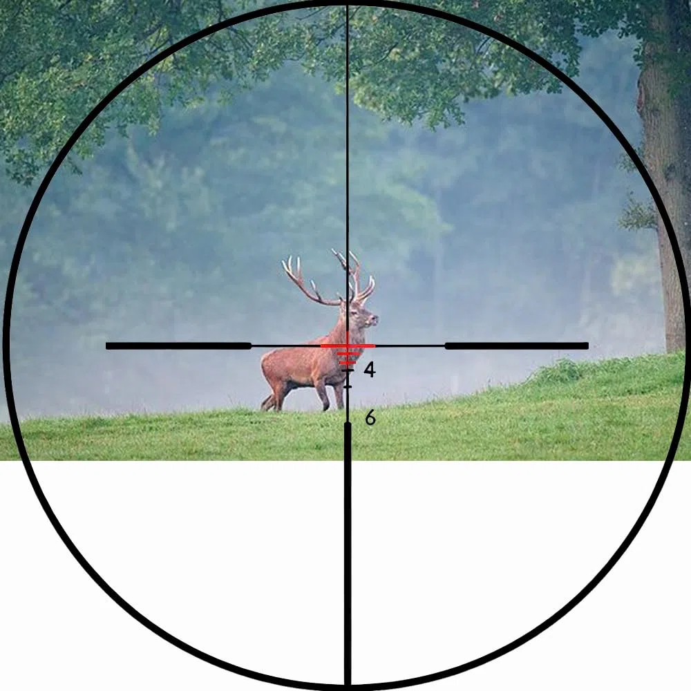 4x32 Zielfernrohr mit Rot-Grün-Absehen, Schwarz