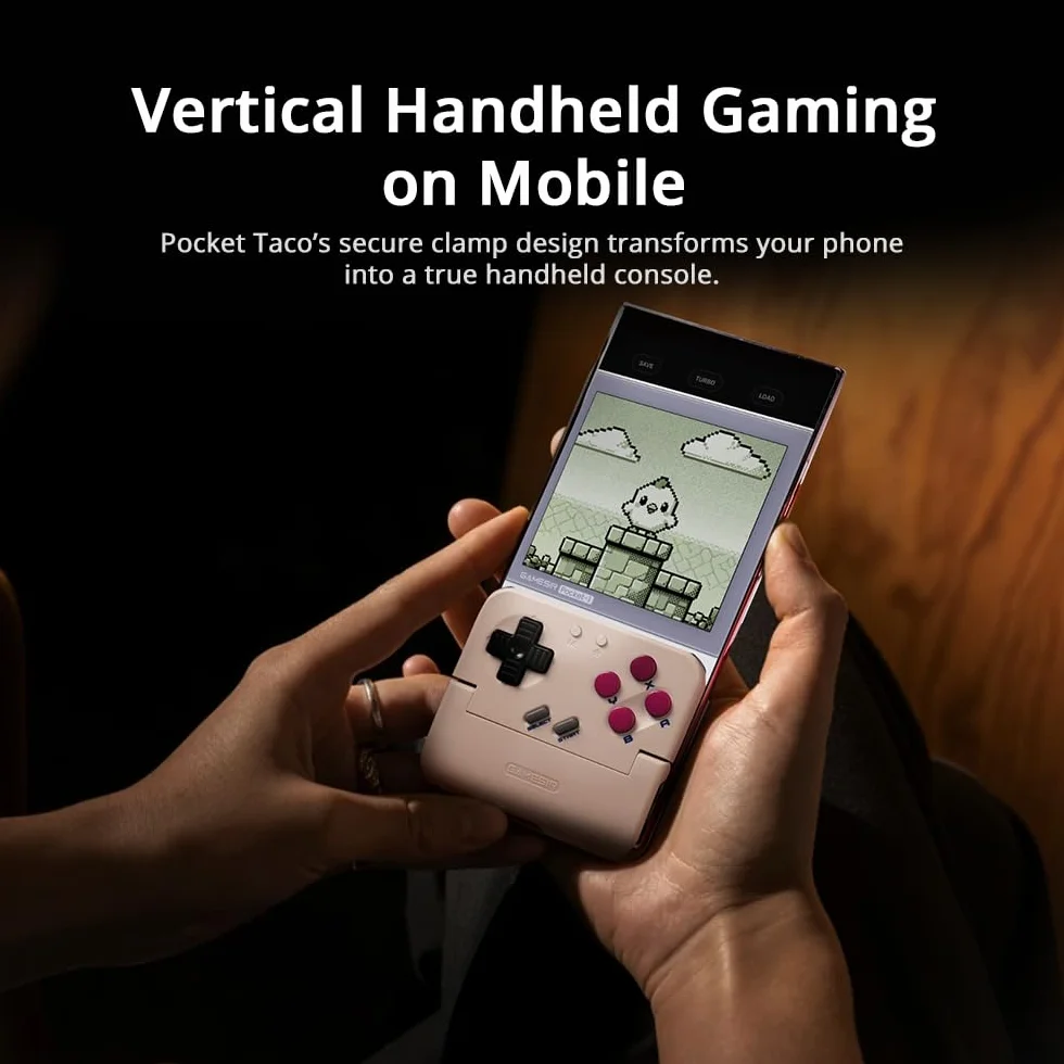 GameSir Pocket Taco Vertikaler Handheld-Controller für Android – Kabelloser Mobiler Gaming-Controller, 600-mAh-Akku, Leichtgewicht mit Durchladefunktion, Retro-Arcade-Mobiles Gamepad (Weiß)