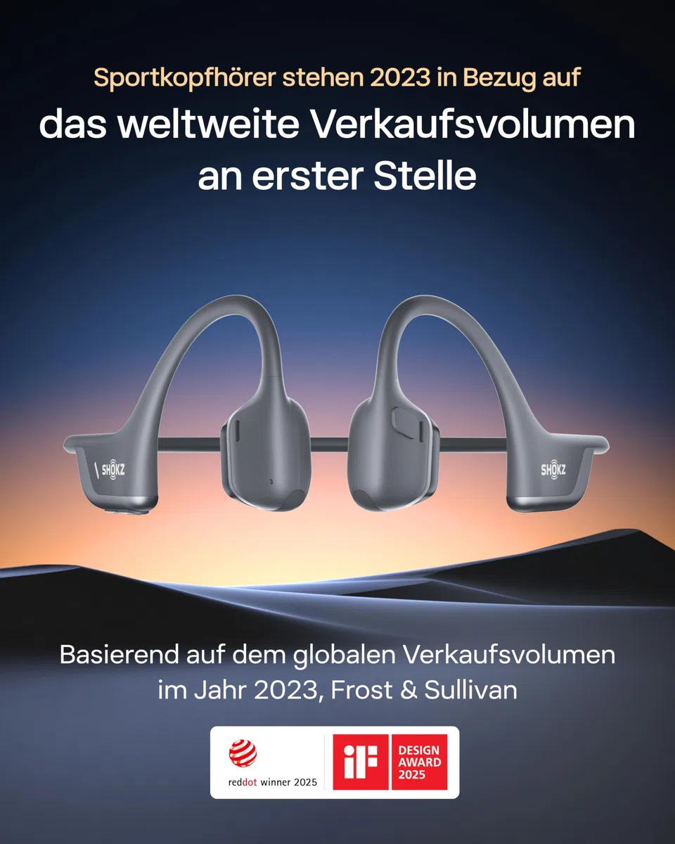 SHOKZ OpenRun Pro 2 Knochenschall Sportkopfhörer, Open-Ear Bluetooth 5.3, IP55 wasserdicht, 12 Std. Wiedergabe