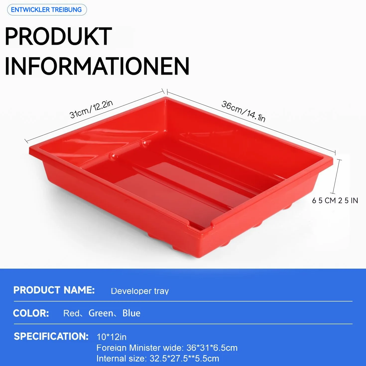 eTone 3er-Pack Entwicklungstabletts für Fotodrucke in der Dunkelkammer(10" x 12")