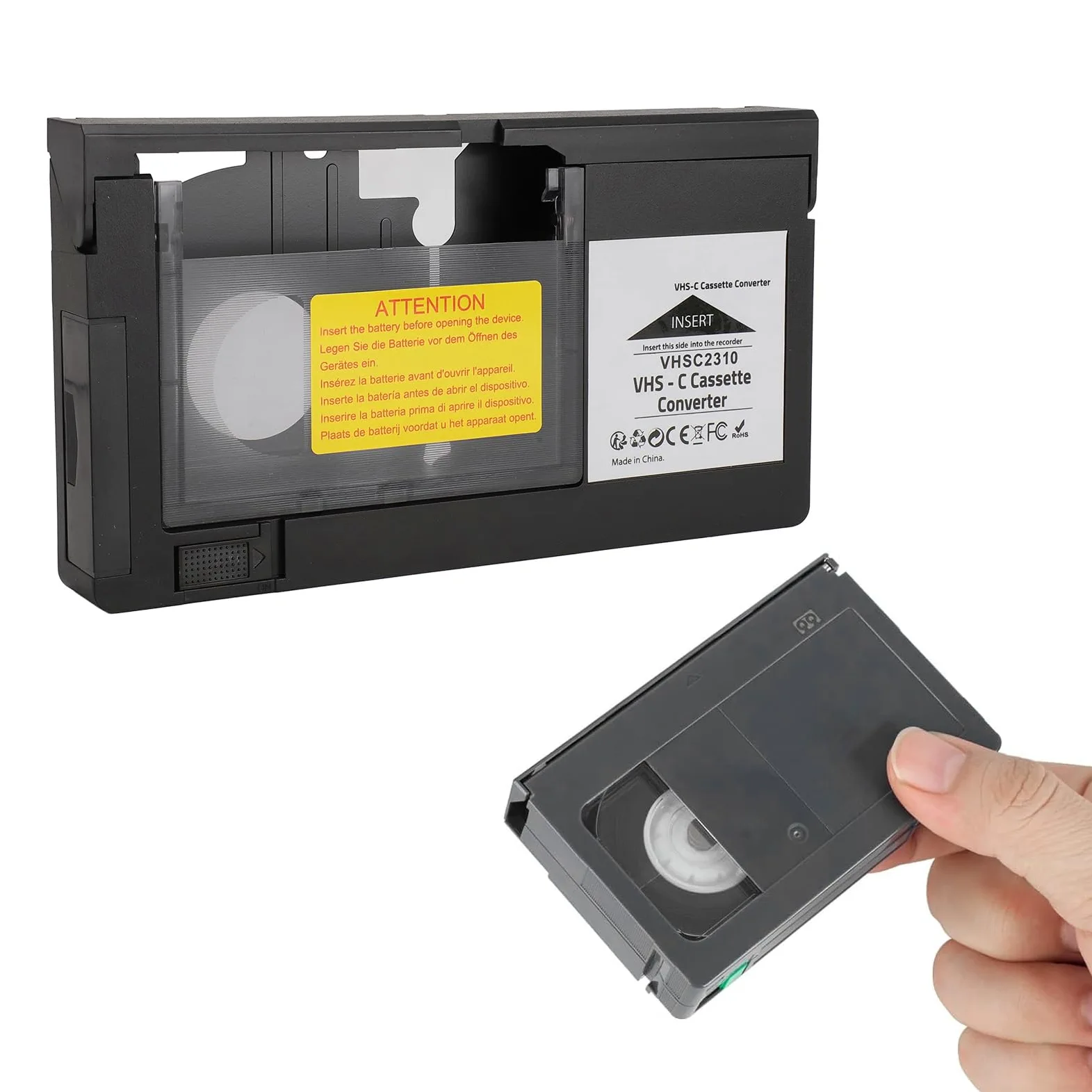 CamcorderKassettenadapter Wiedergabe Videokassettenadapter EinTastenSteuerung für S,VHS,CS und VHSKassetten