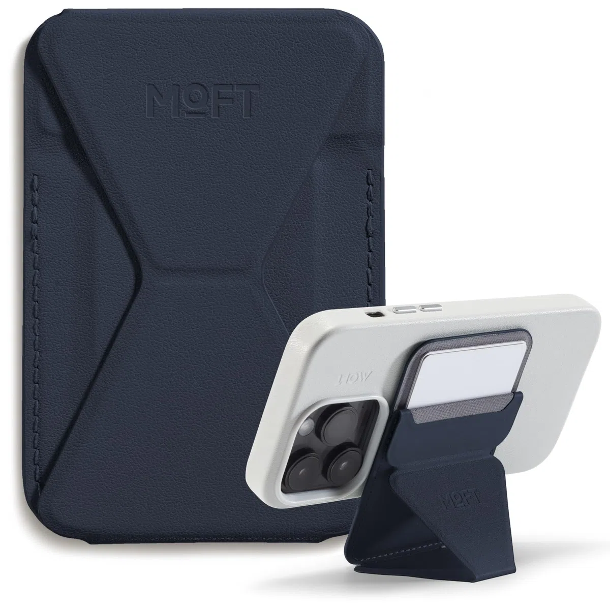 MOFT Magnetischer Handy Wallet Ständer, Veganem Leder Kartenhalter Stand Kompatibel mit Magsafe iPhone 17 16 15 14 13 12 Serie, 3 Betrachtungswinkel