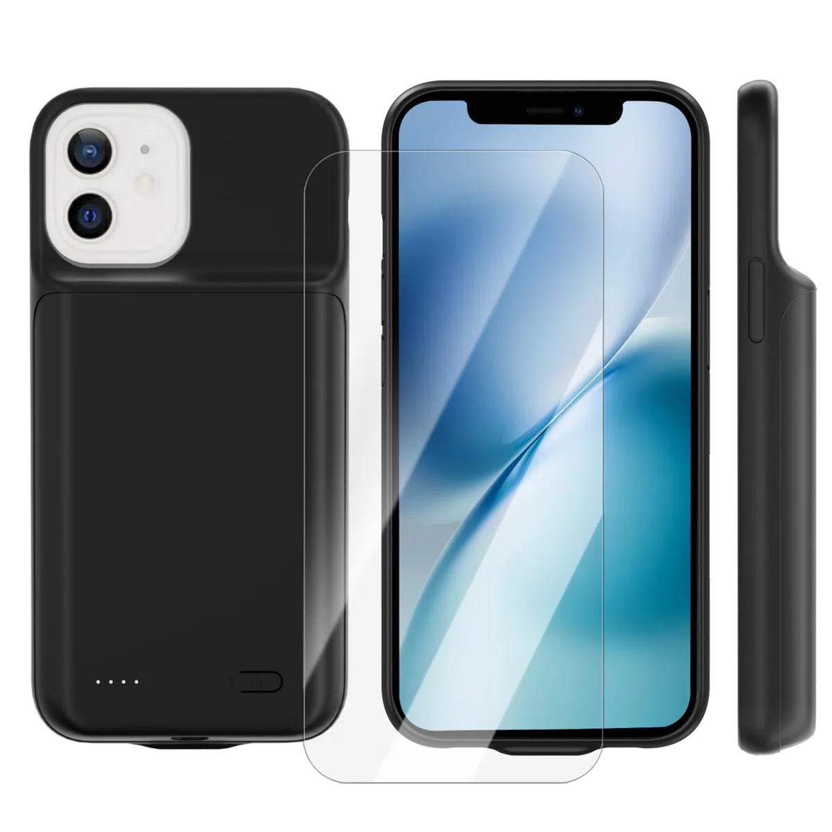 Akkuhülle für iPhone 11(6.1 Zoll), 8500mAh Tragbares Ladegerät iPhone Ultradünn Erweiterter Akku Hülle Telefonladegerät und Schutzhülle mit Ladefunktion für iPhone 11 - Schwarz