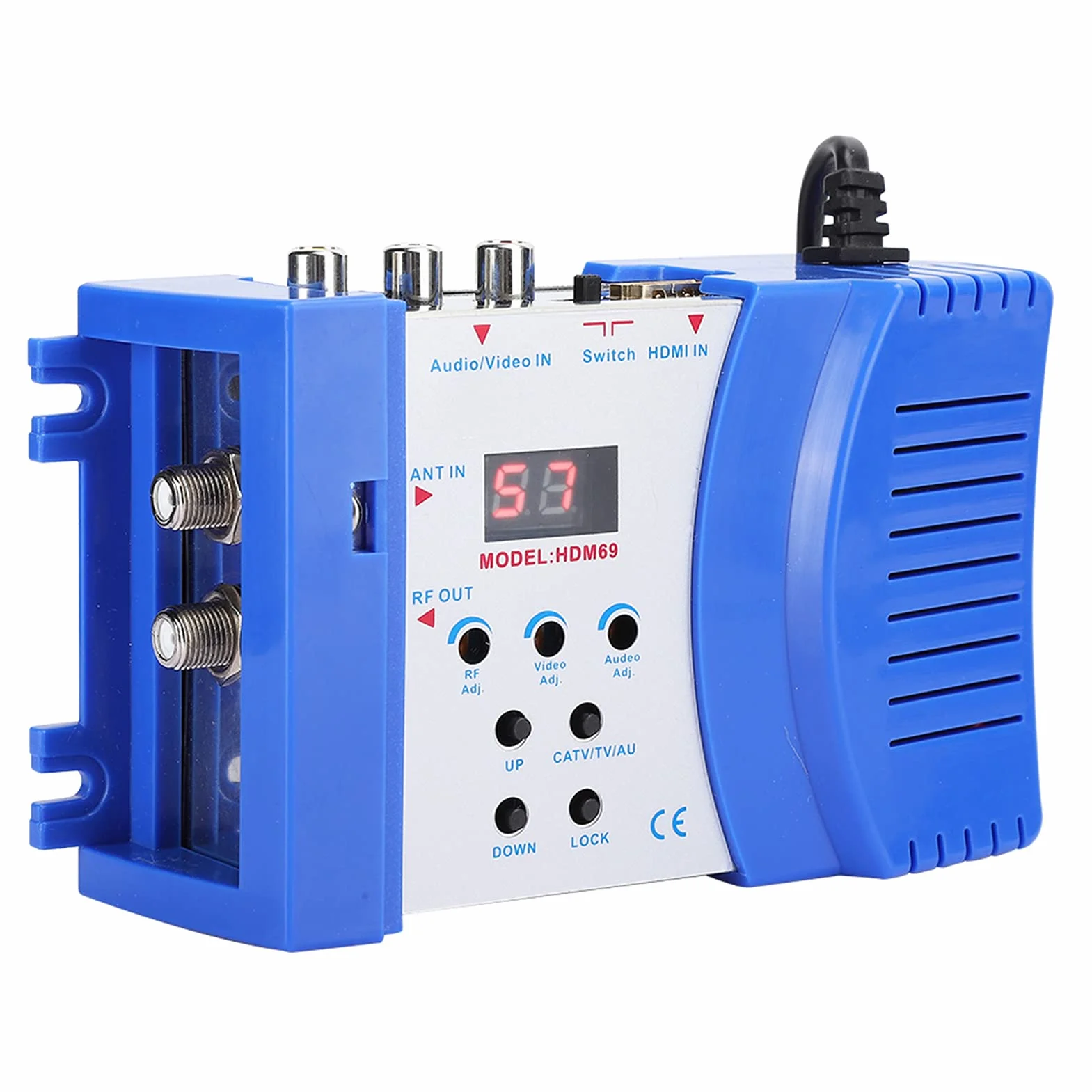 1080P Digital RF HDMI Modulator, HDM69 Digital Modulator AV Converter to VHF UHF PAL Standard Handheld Modulator für EU 100-240V Dual Band NTSC in TV PC DVD