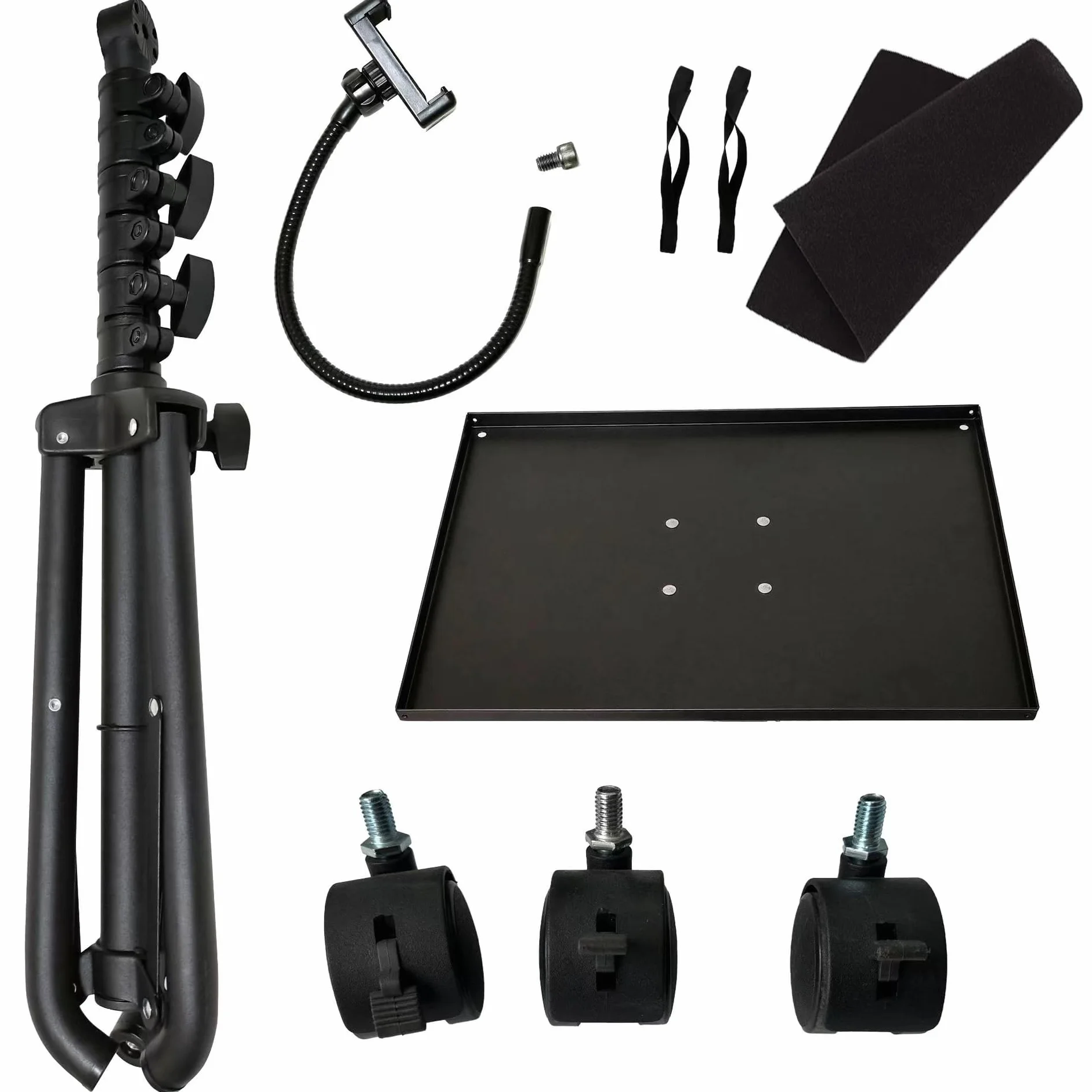 Beamer Ständer, 4-in-1 Beamer Stativ, Tragbarer, Bodenmontierter Stativ Beamer, Design mit Rädern – Höhenverstellbar, 73 bis 149 cm, um 180 Grad Schwenkbar