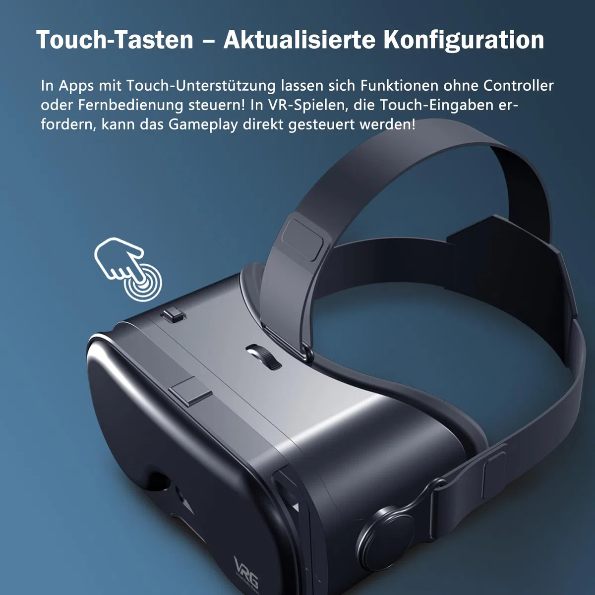 VR-Brille für Handy mit Controller, Einstellbare 3D-Brille Kompatibel mit 5-7 Zoll, Blaulichtfilter & HD-Linsen, Für Mobile Games & Filme