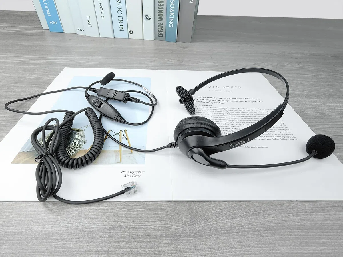 RJ45 Headset Telefon mit Mikrofon Noise Cancelling & Quick Disconnect Kabel, Mono Festnetztelefon Kopfhörer Kompatibel mit Siemens Unify OpenStage 30 40 60 80 Mitel/Aastra 5370 6773 6867i Telefone