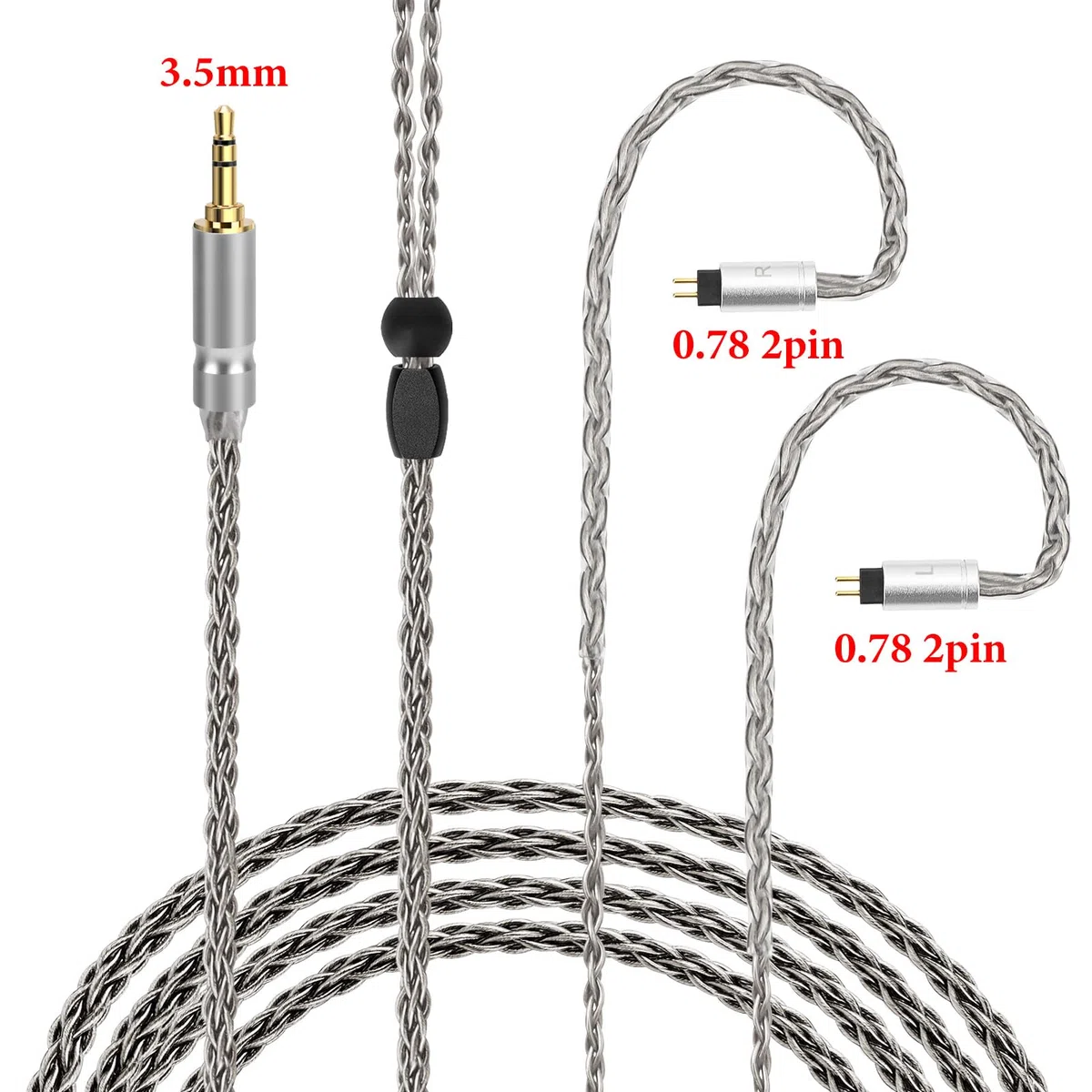 GEEKRIA Apollo Upgrade-Kabel für IEM, versilbertes Kupfer, 0,78 mm 2-Pin auf 3,5 mm, kompatibel mit 7Hz Zero:2, Orchestra Lite, Cadenza, Hype 4, Supermix 4, 2 m (6,5 ft)