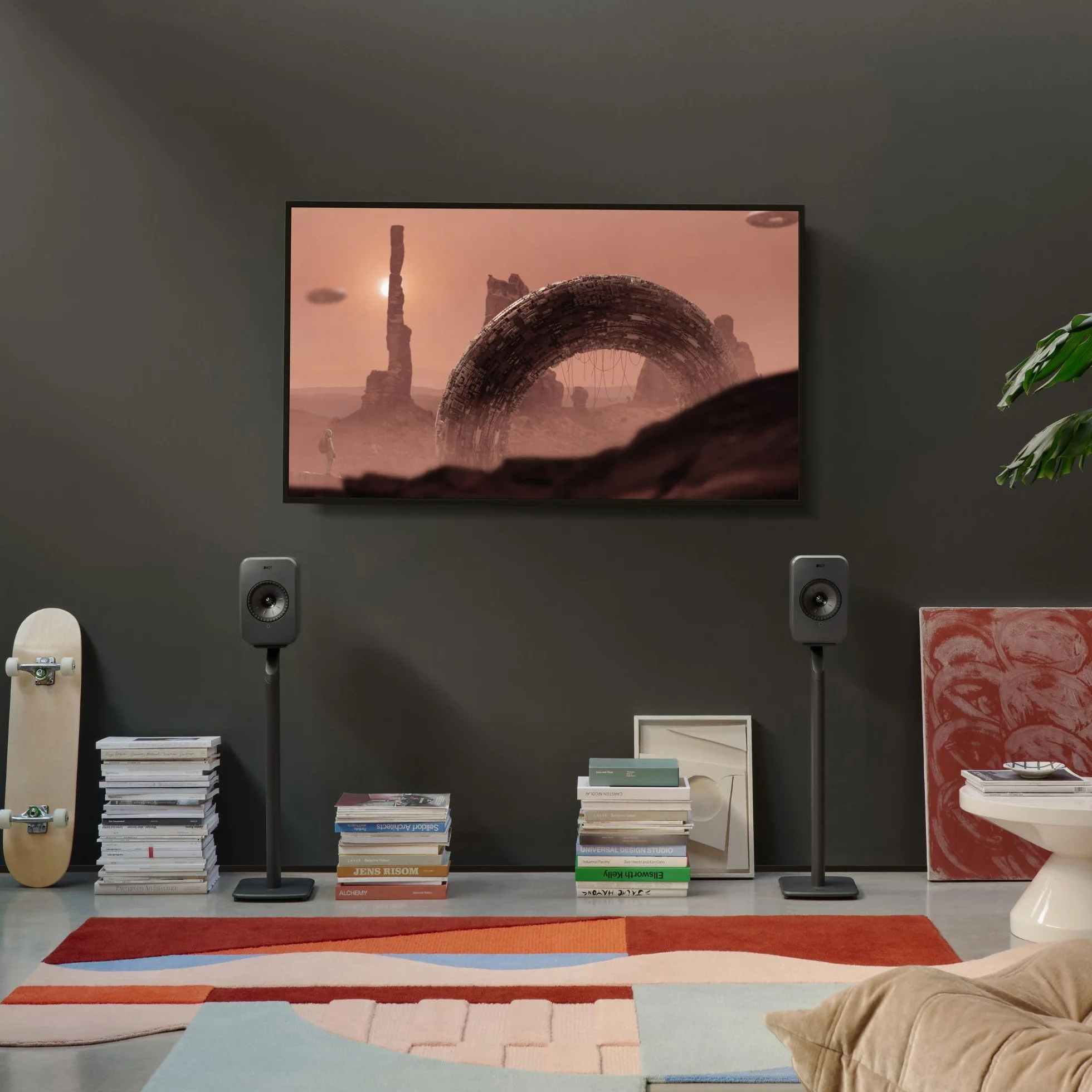 KEF LSX II LT kabellose Regallautsprecher, Graphite Grey, HDMI-ARC, USB-C, Bluetooth, AirPlay 2, Chromecast, Spotify