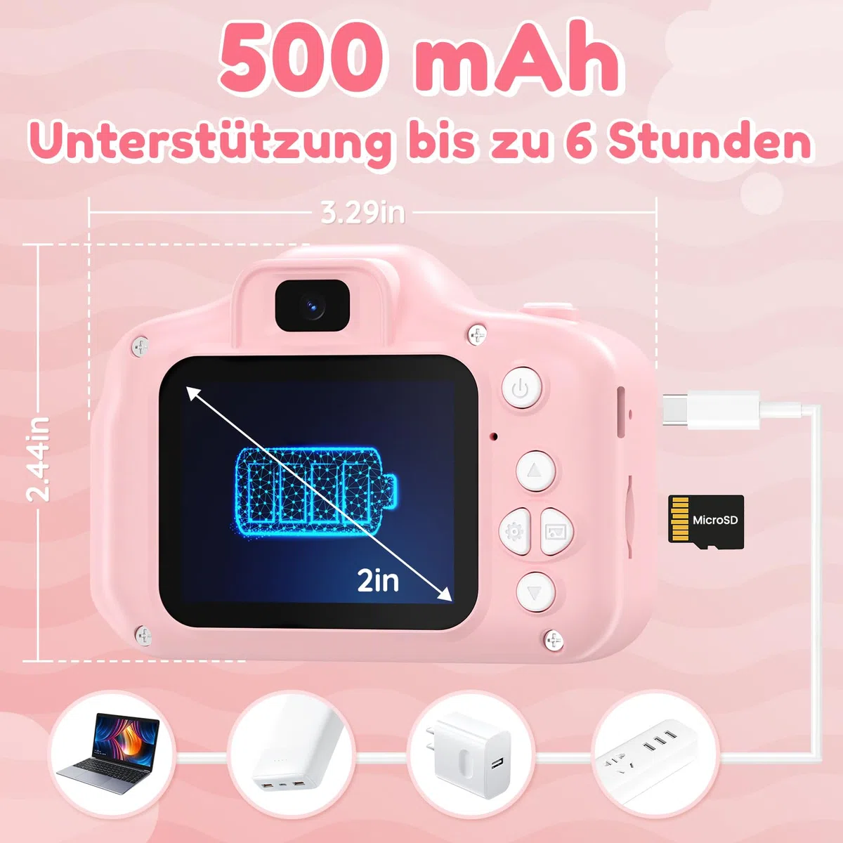 Kinderkamera Sofortbildkamera mit 1080P Fotos Drucken, 32GB Karte, 3 Rollen Druckpapier, Geschenke für Jungen Mädchen 3-12 Jahren