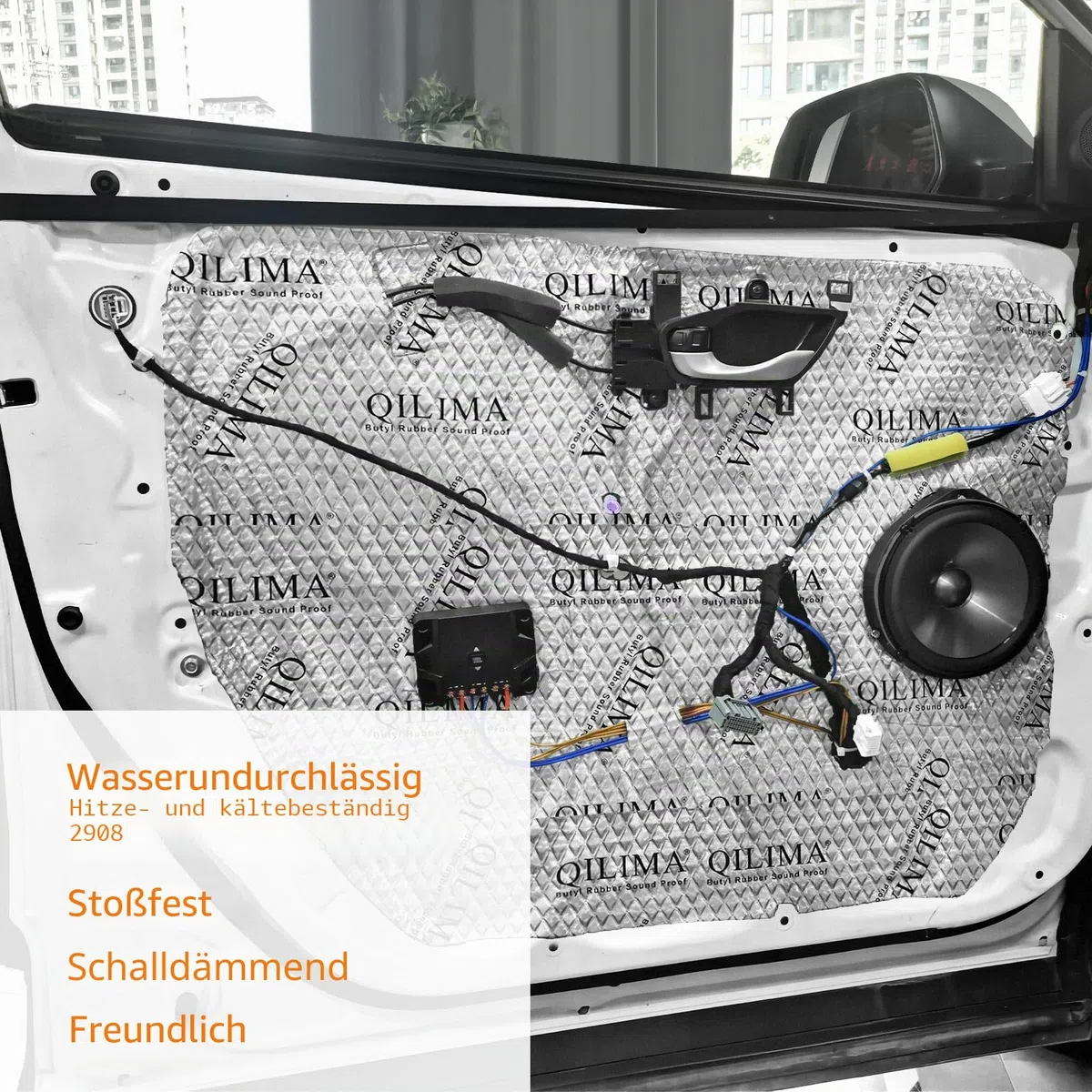 QILIMA Alubutyl Dämmmatte fürs Auto, 2mm Antidröhnmatte selbstklebend zur Schalldämmung, 250x400mm Isolierung gegen Lärm, 3,3 m² Gesamtfläche (33er Pack)