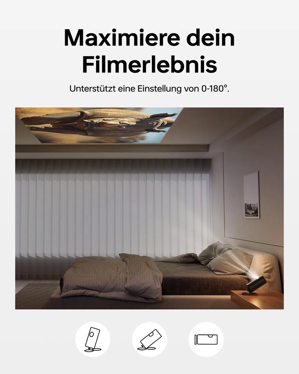 NEBULA Anker Projektor faltbarer Ständer, ultra-kompakte Halterun, einfache Installation, 180-Grad-Drehung, Capsule Serie, leichtes 95g Design, passt in die originale Reisehülle