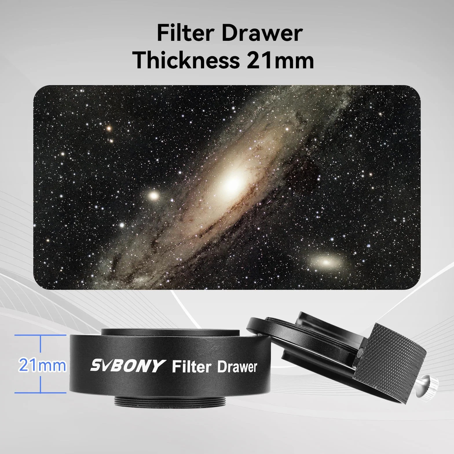 SVBONY SV226 Teleskop-Filterschublade, fotografische Filterschublade mit M42-M48-Adapter, doppelter magnetischer Filterhalter für 3,2 cm und 5,1 cm Filter montiert, für Deep Sky Fotografie