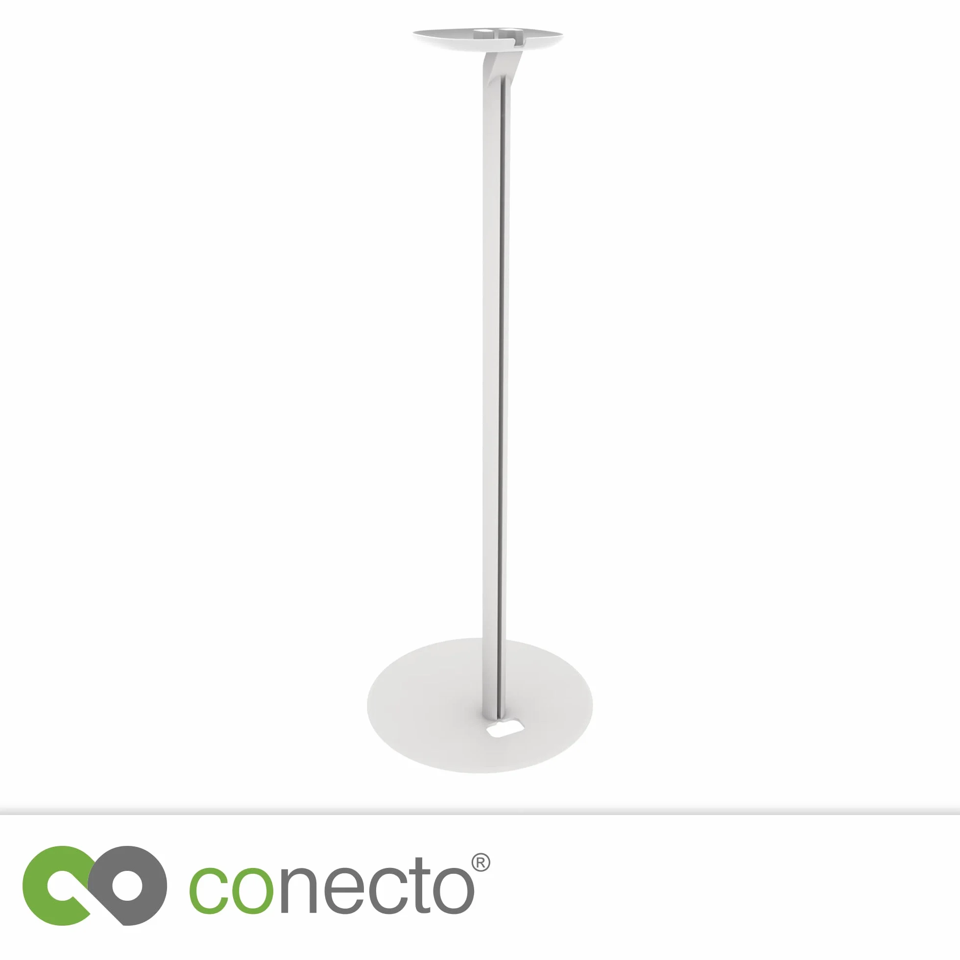 conecto, Lautsprecher-Ständer für SONOS ONE (SL) und SONOS Play:1 mit Kabelmanagement, Material: Stahl und Aluminium, Höhe: 71,6cm, weiß