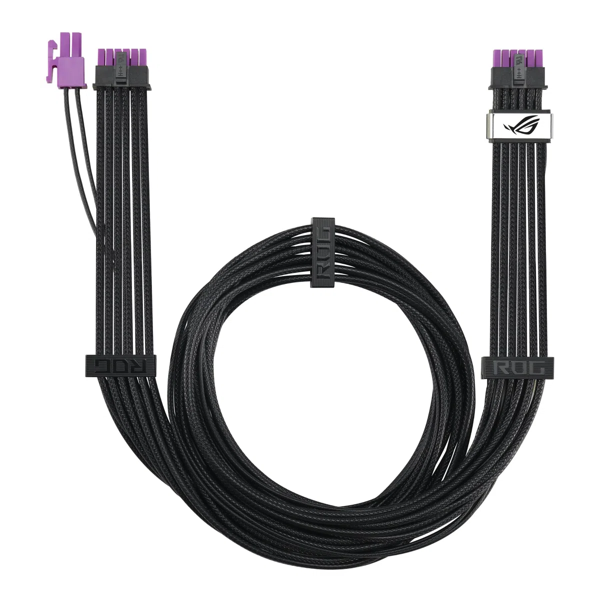 ASUS ROG Equalizer geätztes 12-V-2x6-PCIe-Kabel (kompatibel mit ATX 3.1 und PCIe 5.1, symmetrische PSU-zu-ROG-Equalizer-Leistungsübertragung für einen kühleren Anschluss)