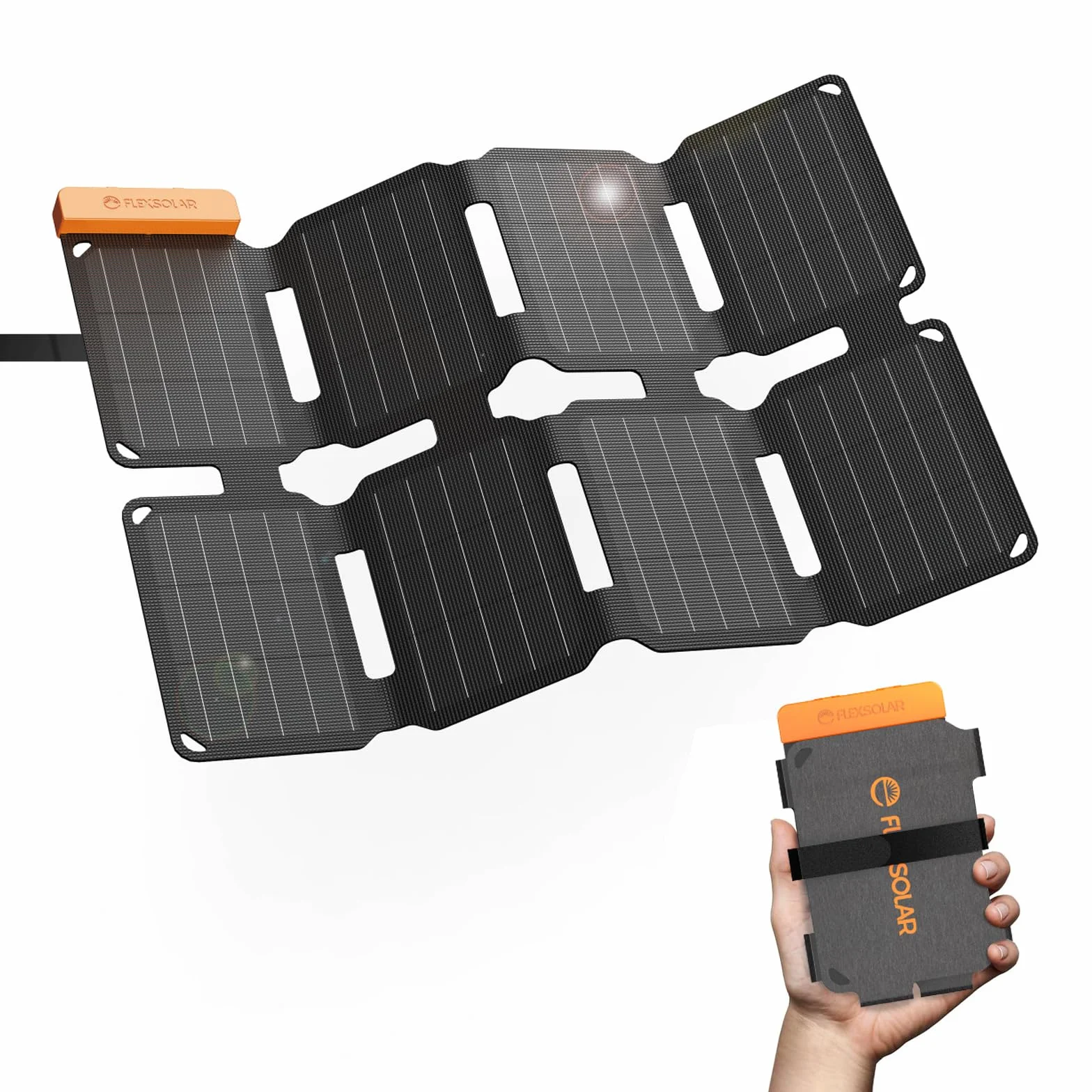 Flexsolar 25W Mini Faltbares Solarpanel im Taschenformat,Wasserdichter E-Film Tragbares Solarladegerät mit USB-A & USB-C für Power Stations, Smartphones, Tablets, Powerbanks Outdoor Camping Notfall