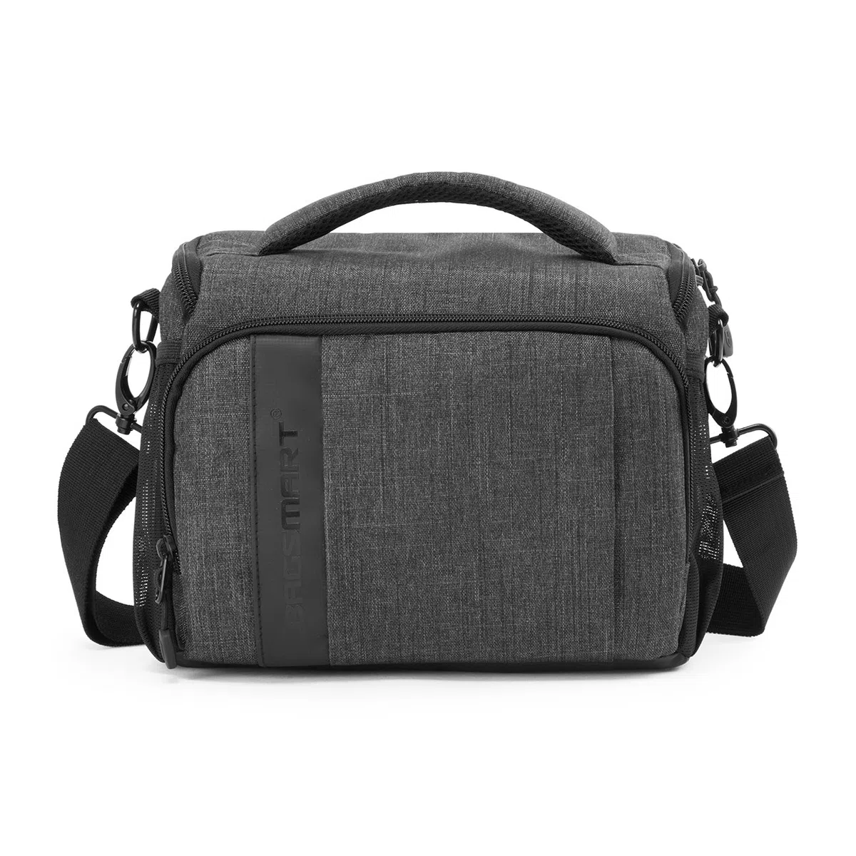 bagsmart Kameratasche Spiegelreflex DSLR SLR Fototasche Spiegelreflexkamera Systemkamera Objektive Zubehör mit Regenschutzhülle Schultertasche Grau