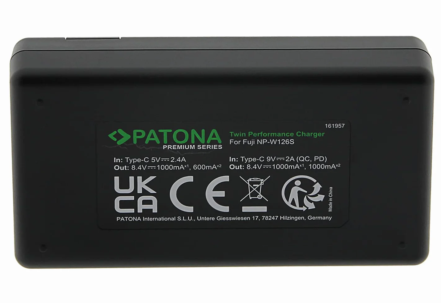 PATONA 2X Protect NP-W126s Akku (1210 mAh) + USB-C PD Dual-Ladegerät – für Fujifilm X-T5 X-T50 X-S10 X-M5 X100VI X100F X-T30 X-Pro3 – mit NTC-Sensor & V1-Gehäuse